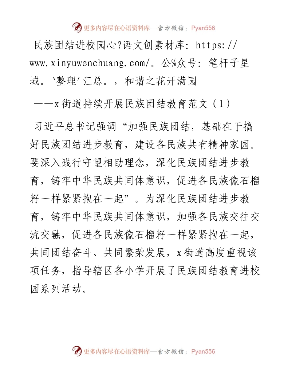 文汇系列3156--民族团结进校园活动材料汇编.docx_第1页