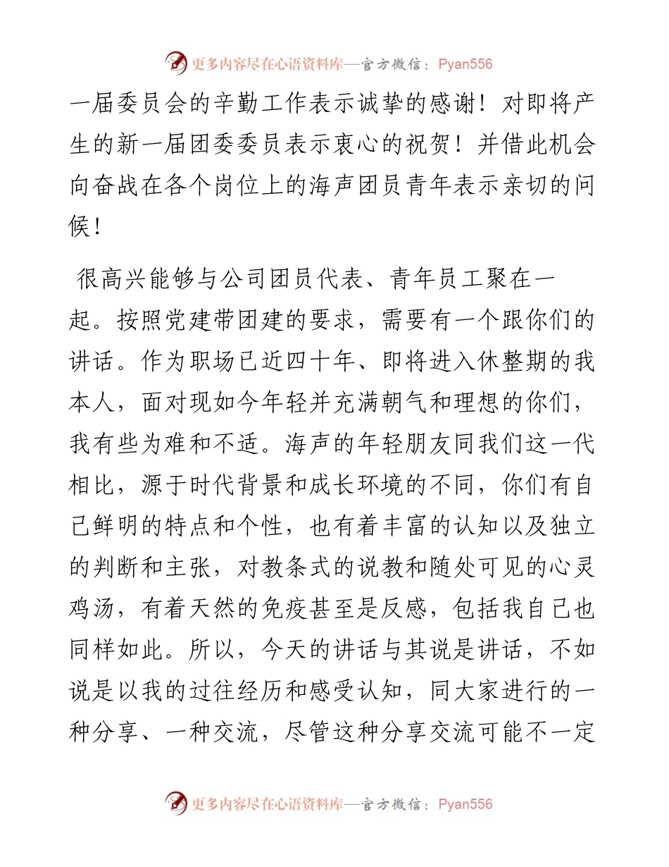 海声公司党委书记、董事长：在海声公司第二次团代会上的讲话.docx_第2页