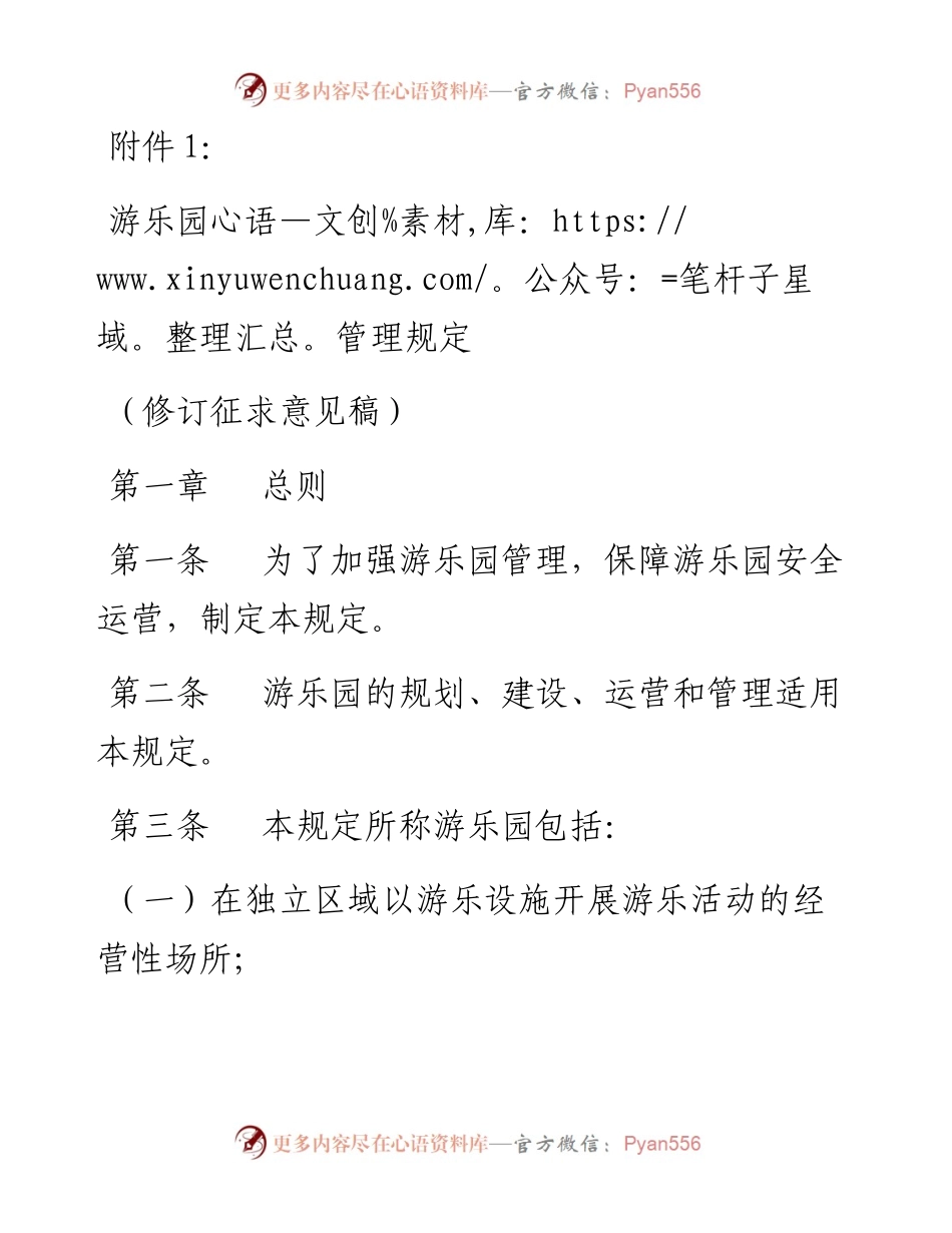 游乐园管理规定.docx_第1页