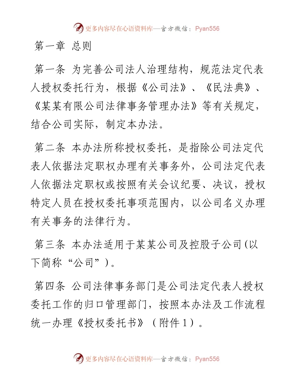 某某公司授权委托管理办法.docx_第1页