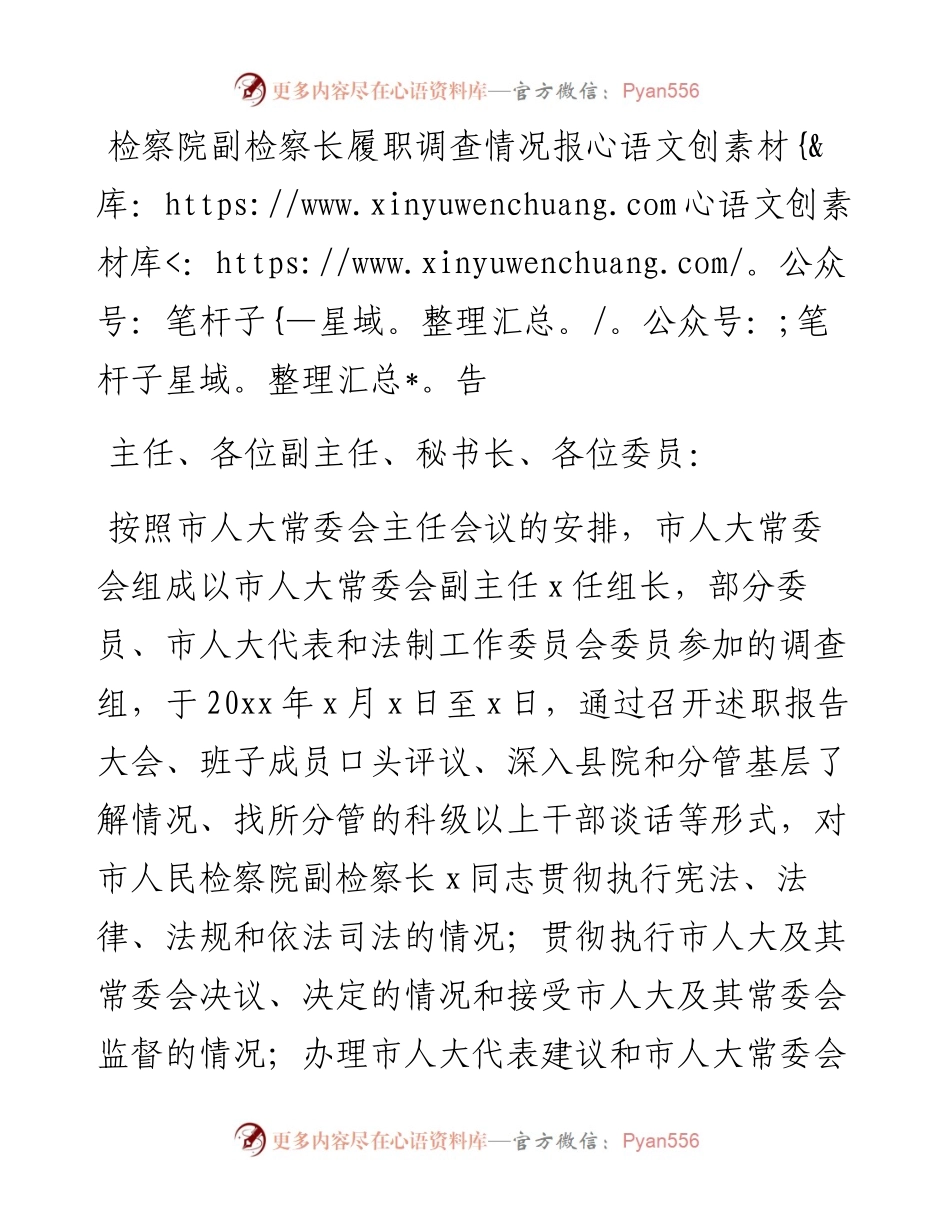 检察院副检察长履职调查情况报告.docx_第1页