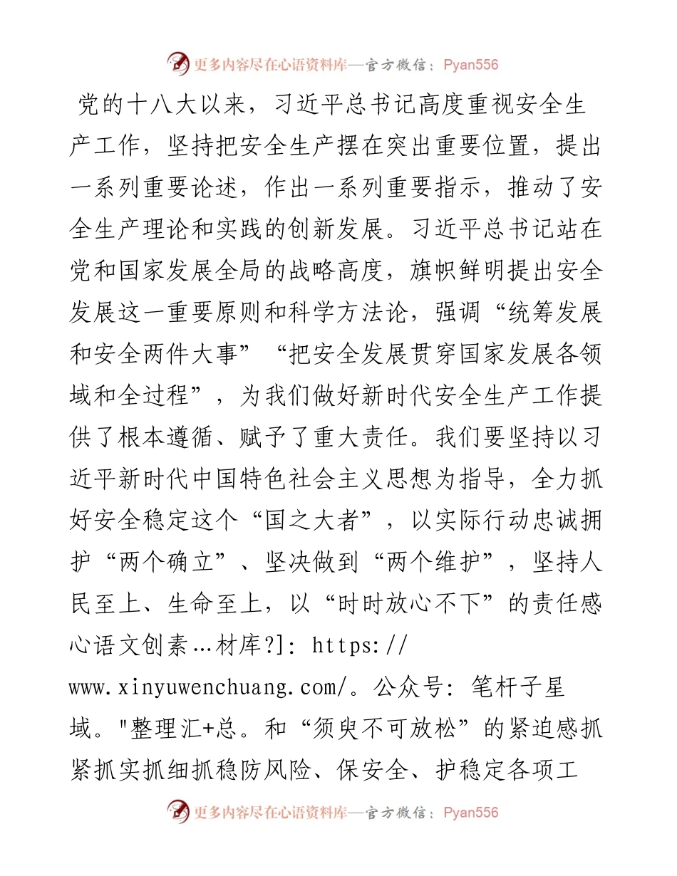 研讨材料：理论中心组学习关于安全生产的研讨材料.docx_第1页