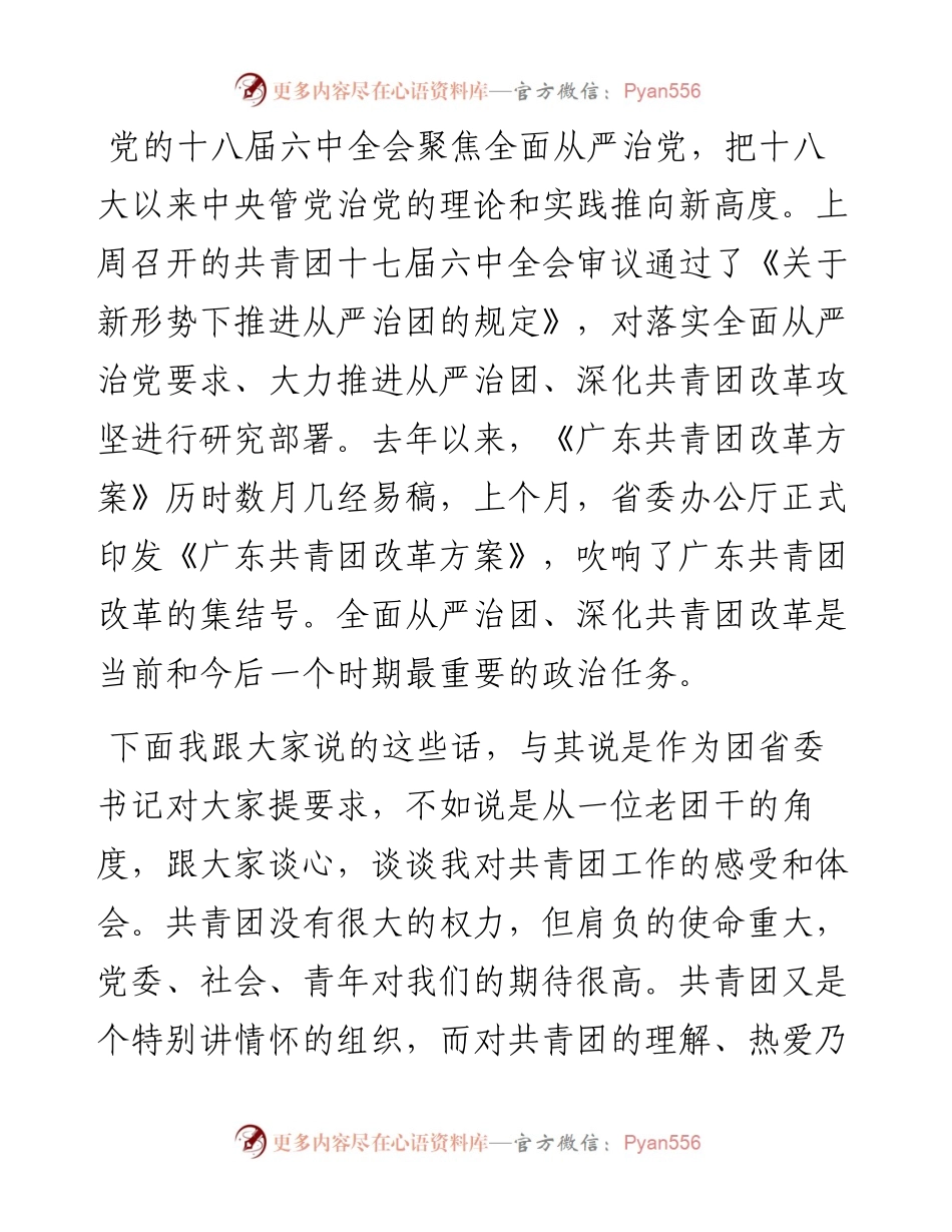 池志雄同志在共青团广东省第十三届委员会第六次全体（扩大）会议上的讲话.docx_第2页