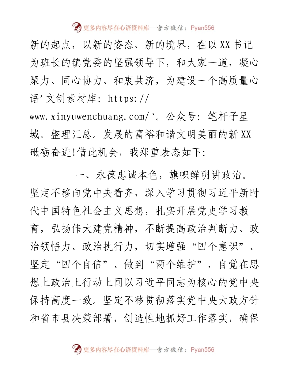 新任镇长在全镇领导干部大会上的表态发言.docx_第2页