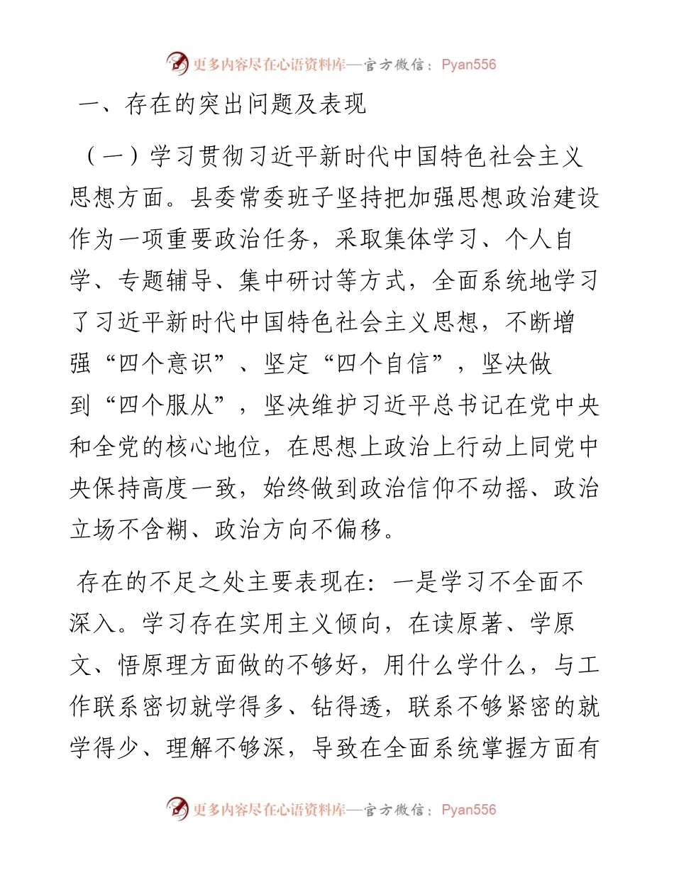 班子度民主生活会对照检查材料(1).docx_第2页