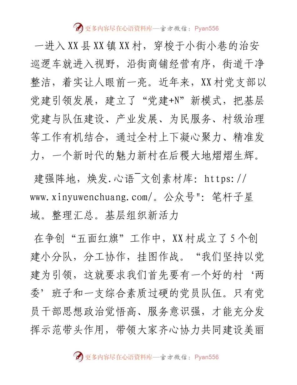 村“五面红旗”创建工作纪实.docx_第1页