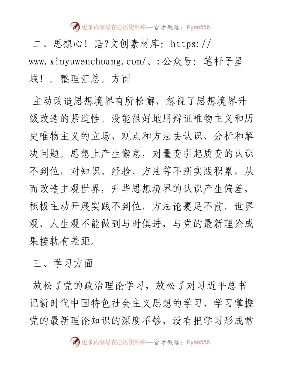 组织生活会个人问题清单.docx_第2页
