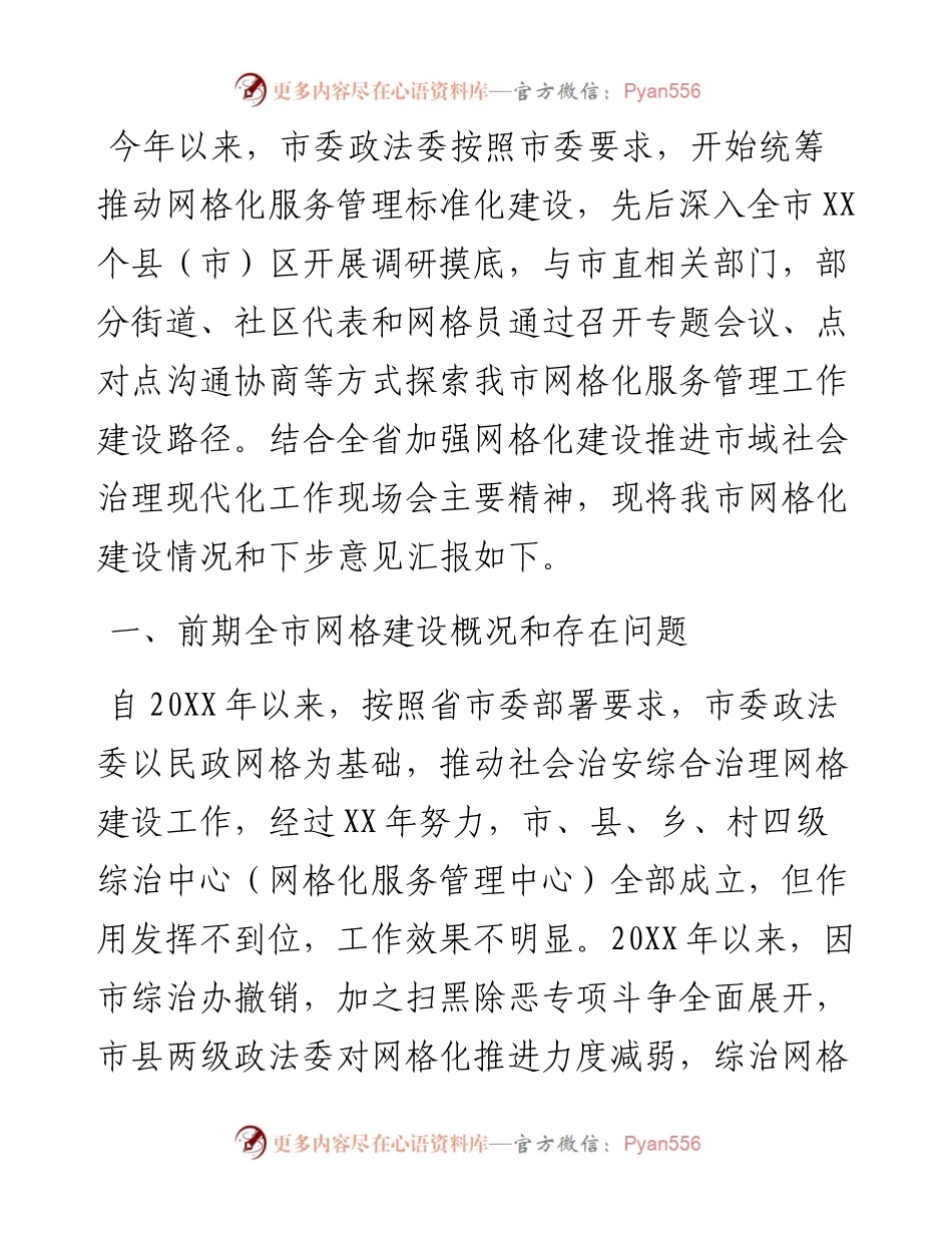 网格化服务管理标准化建设工作汇报.docx_第1页