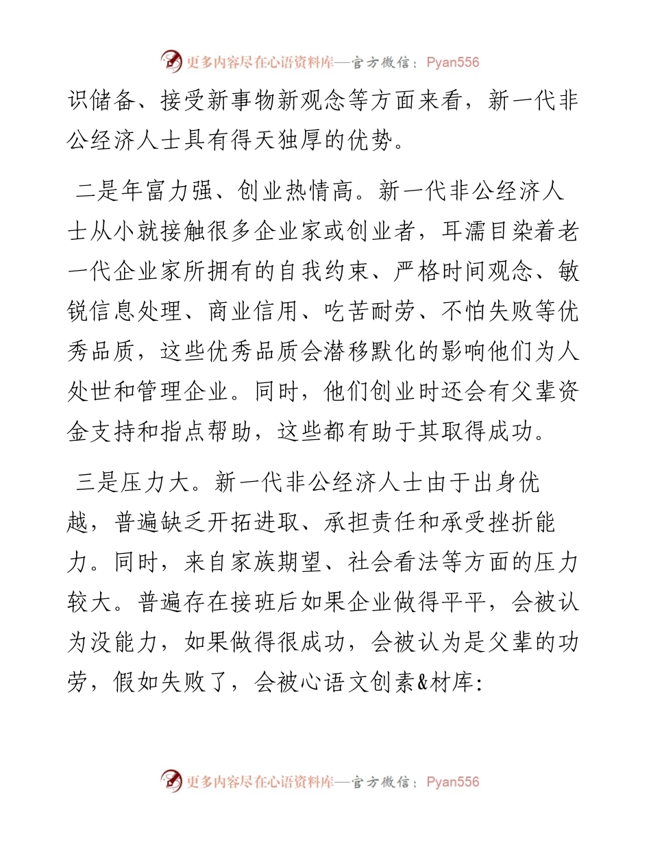 调研报告：对新一代非公经济代表人士队伍建设的几点思考.docx_第2页