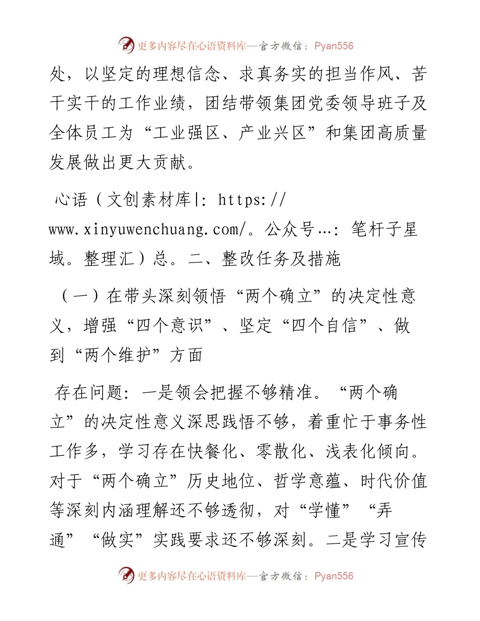 集团党委领导班子成员度民主生活会整改方案.docx_第2页