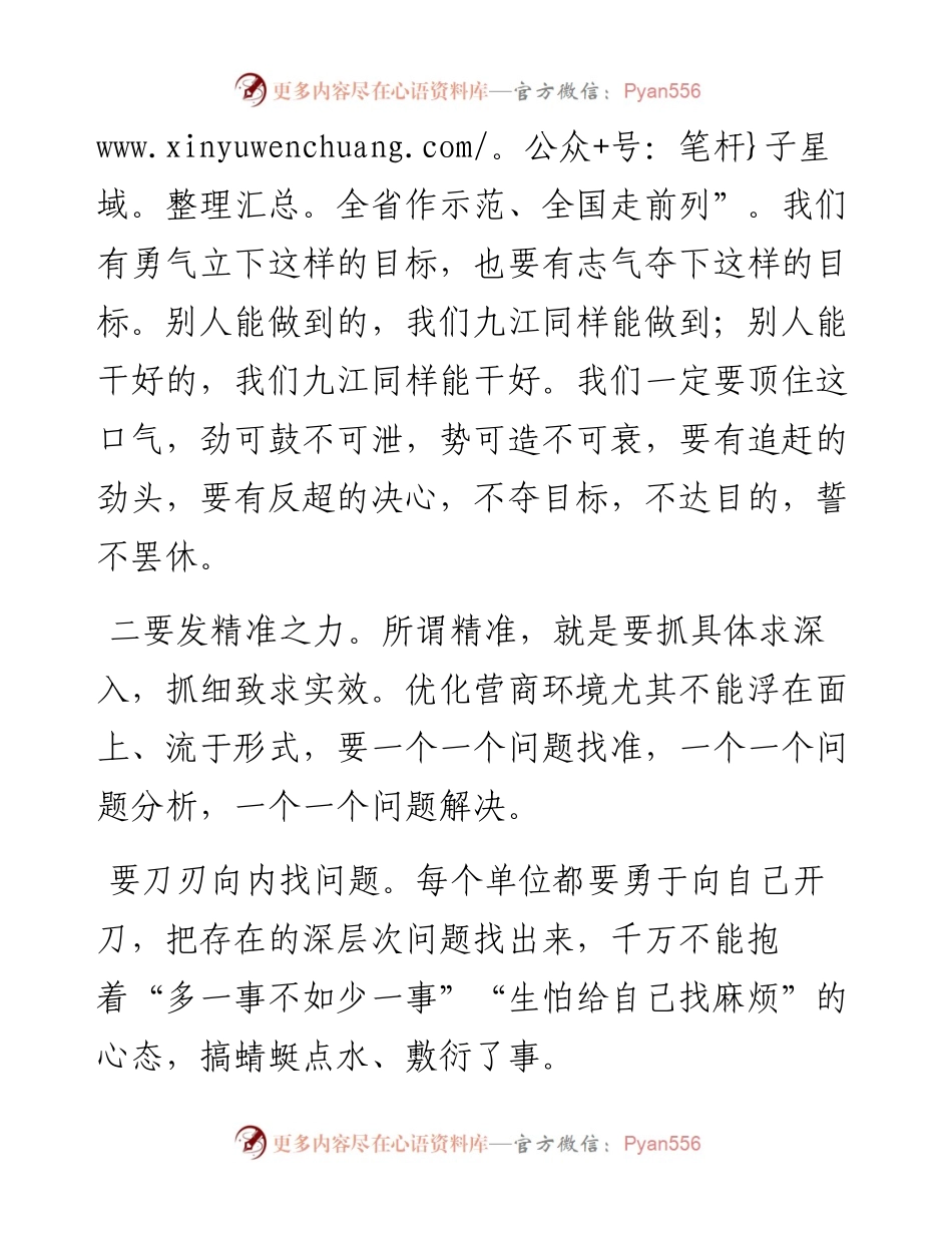 范文系列1228九江市市长谢来发：在全市优化营商环境暨“项目大会战”动员大会上的讲话（摘要）.docx_第2页
