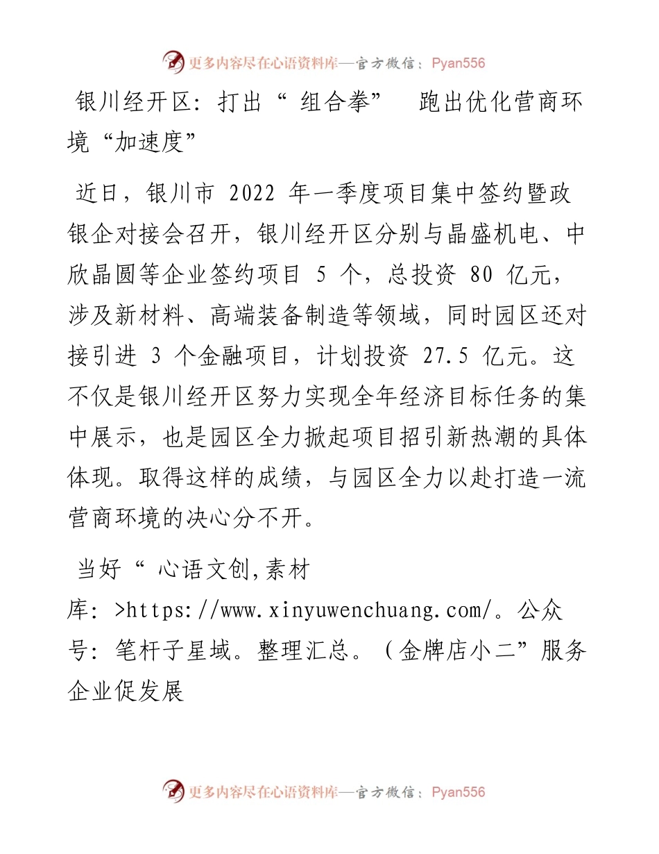 银川经开区：打出“ 组合拳”  跑出优化营商环境“加速度”.docx_第1页