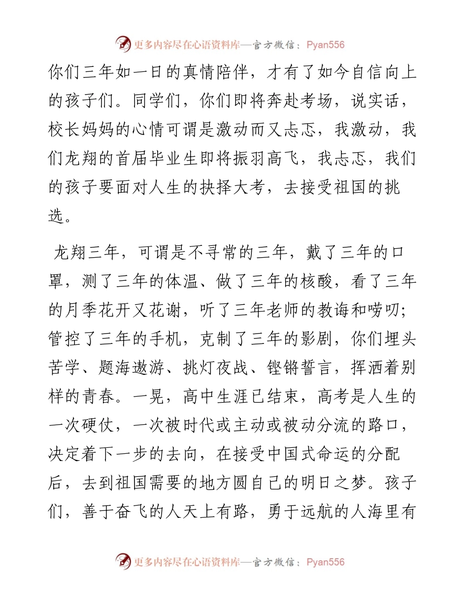 范文系列3859陶校长：在高三年级壮行会上的致辞.docx_第2页