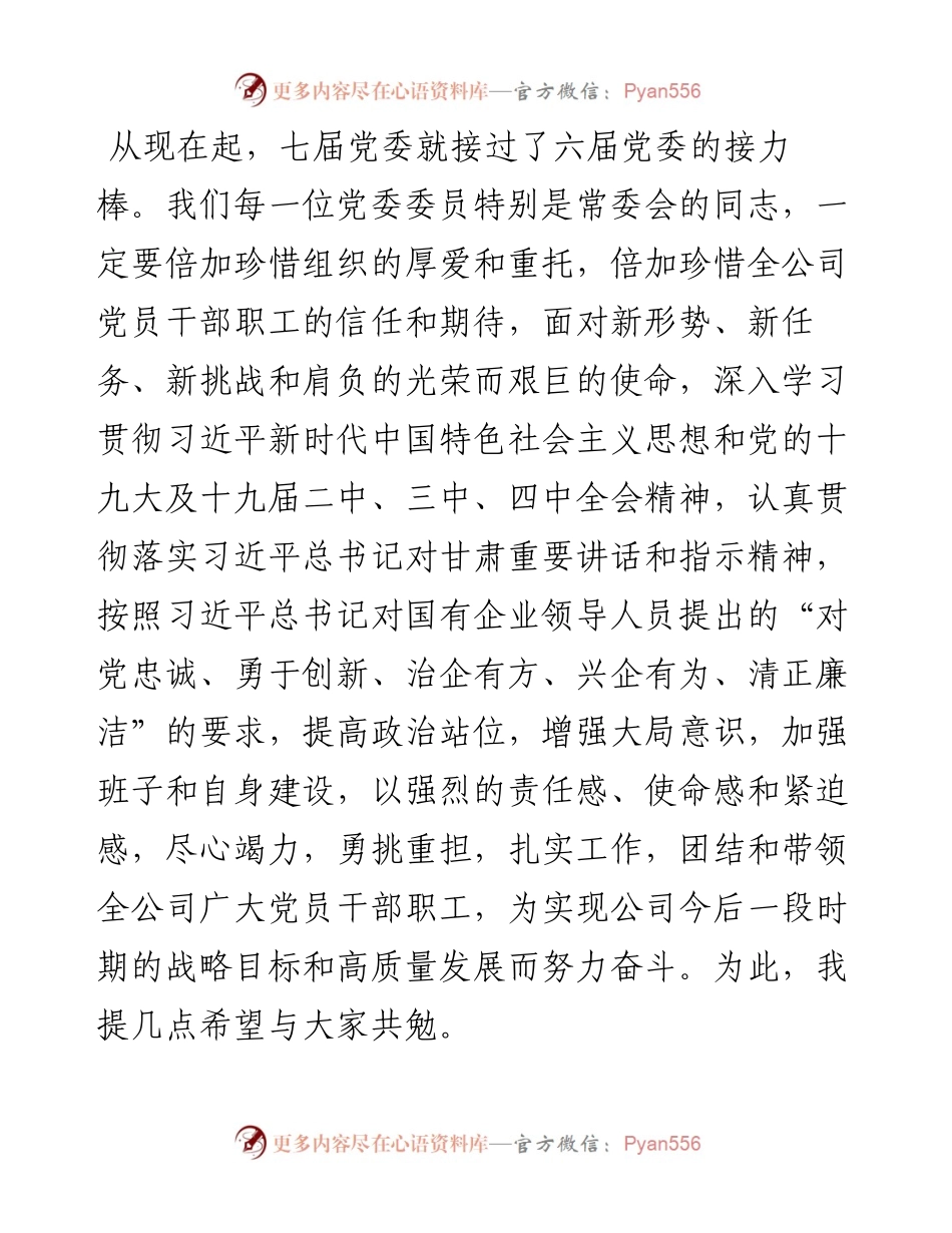 范文系列553酒泉钢铁（集团）有限责任公司董事长陈得信：在中共酒钢集团公司第七届委员会第一次全体会议上的讲话.docx_第2页