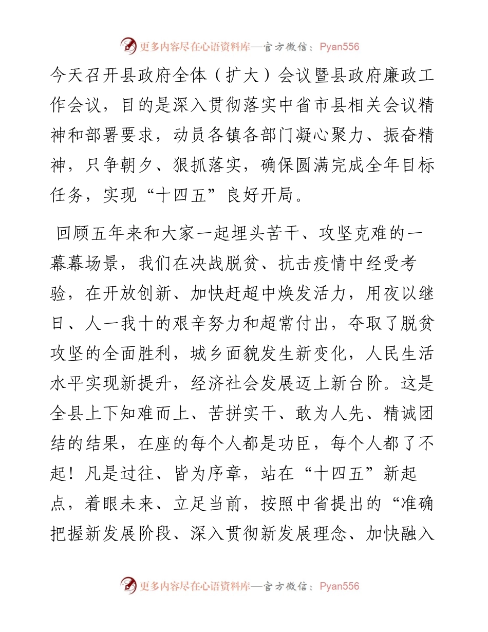 范文系列1390紫阳县县长陈莲：在县政府全体（扩大）会议暨廉政工作会议上的讲话.docx_第2页