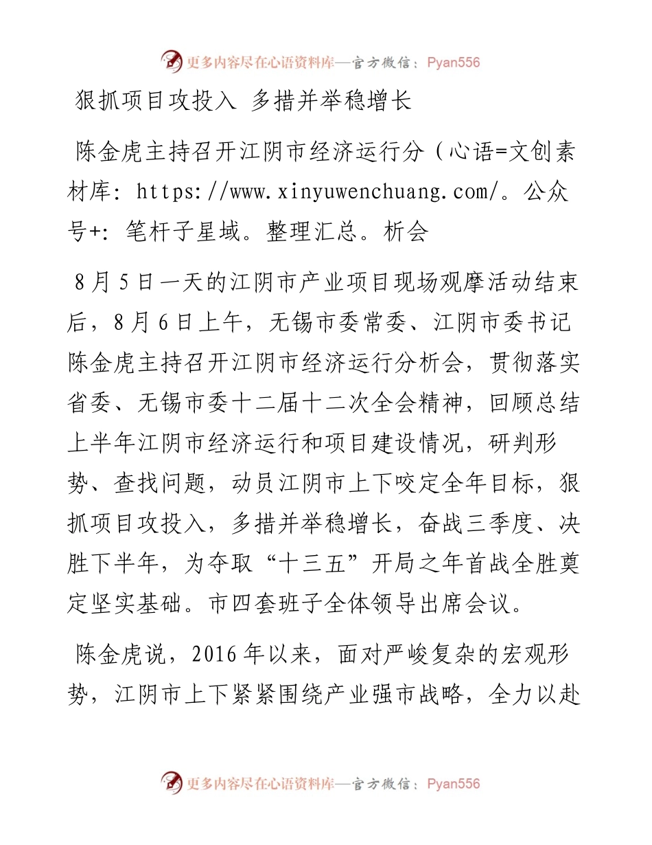 陈金虎主持召开江阴市经济运行分析会.docx_第1页