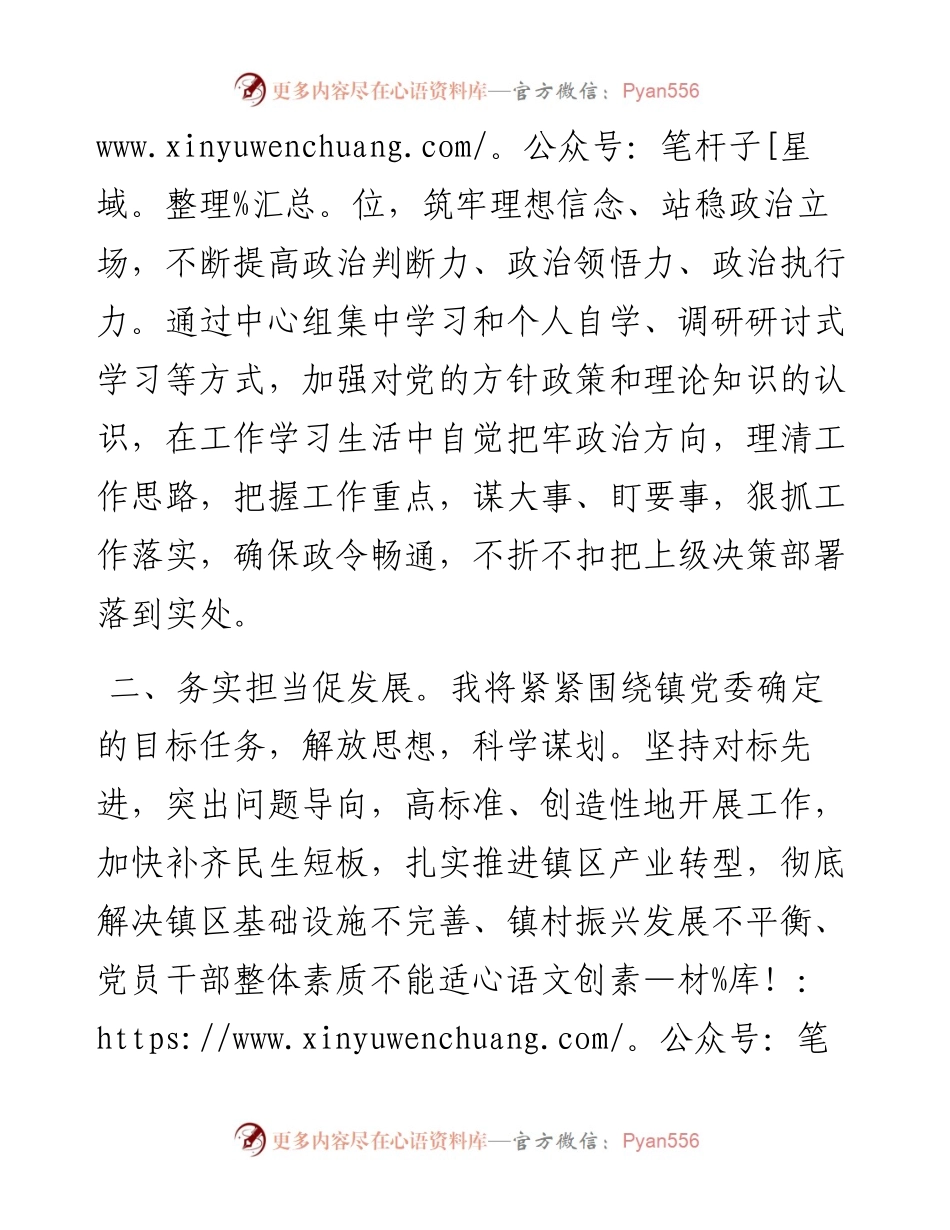 镇长（党委书记）任职表态发言.docx_第2页