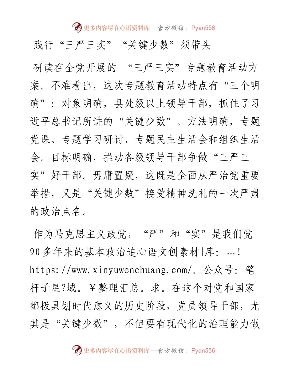 践行“三严三实”“关键少数”须带头.docx_第1页