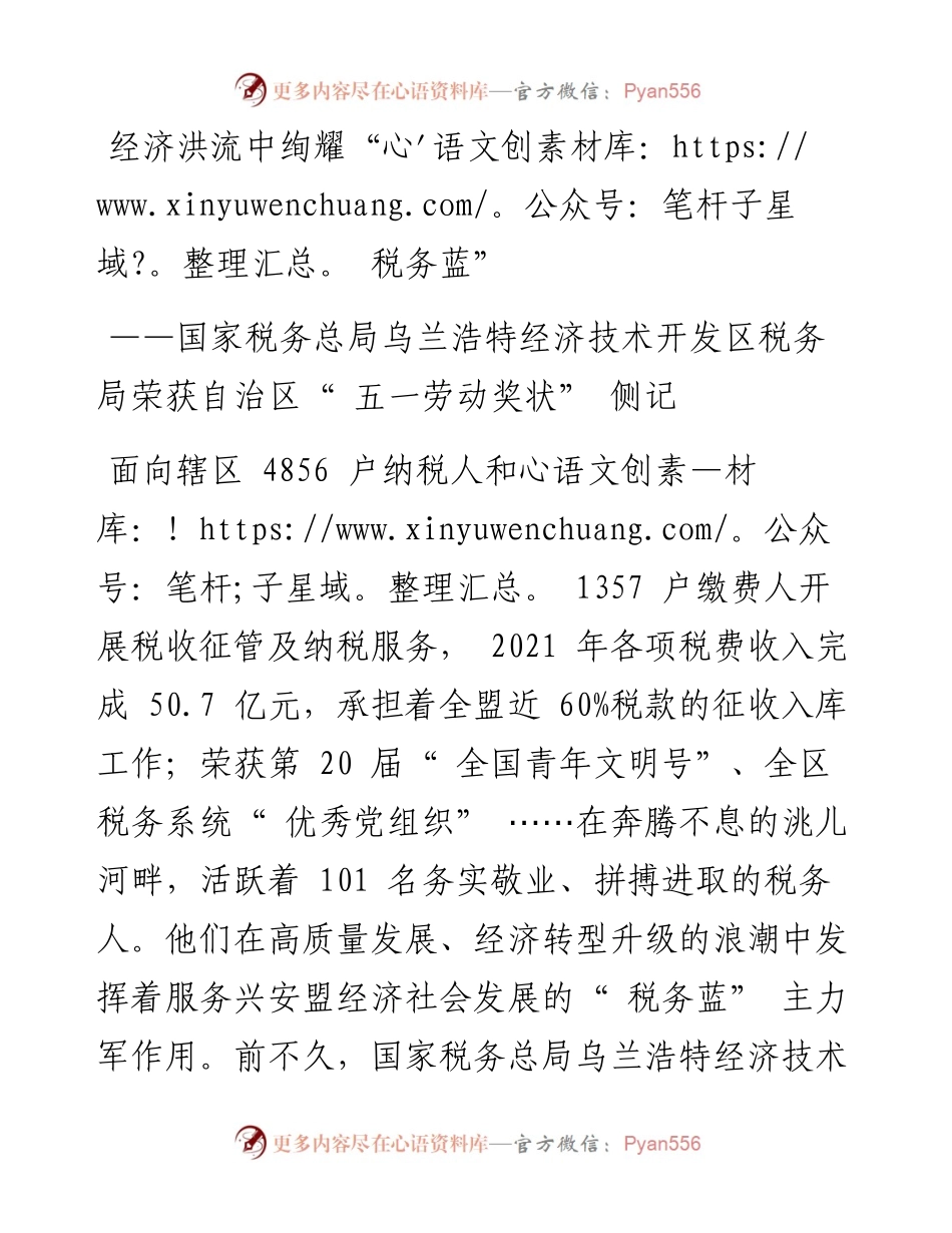 经济洪流中绚耀“ 税务蓝”.docx_第1页