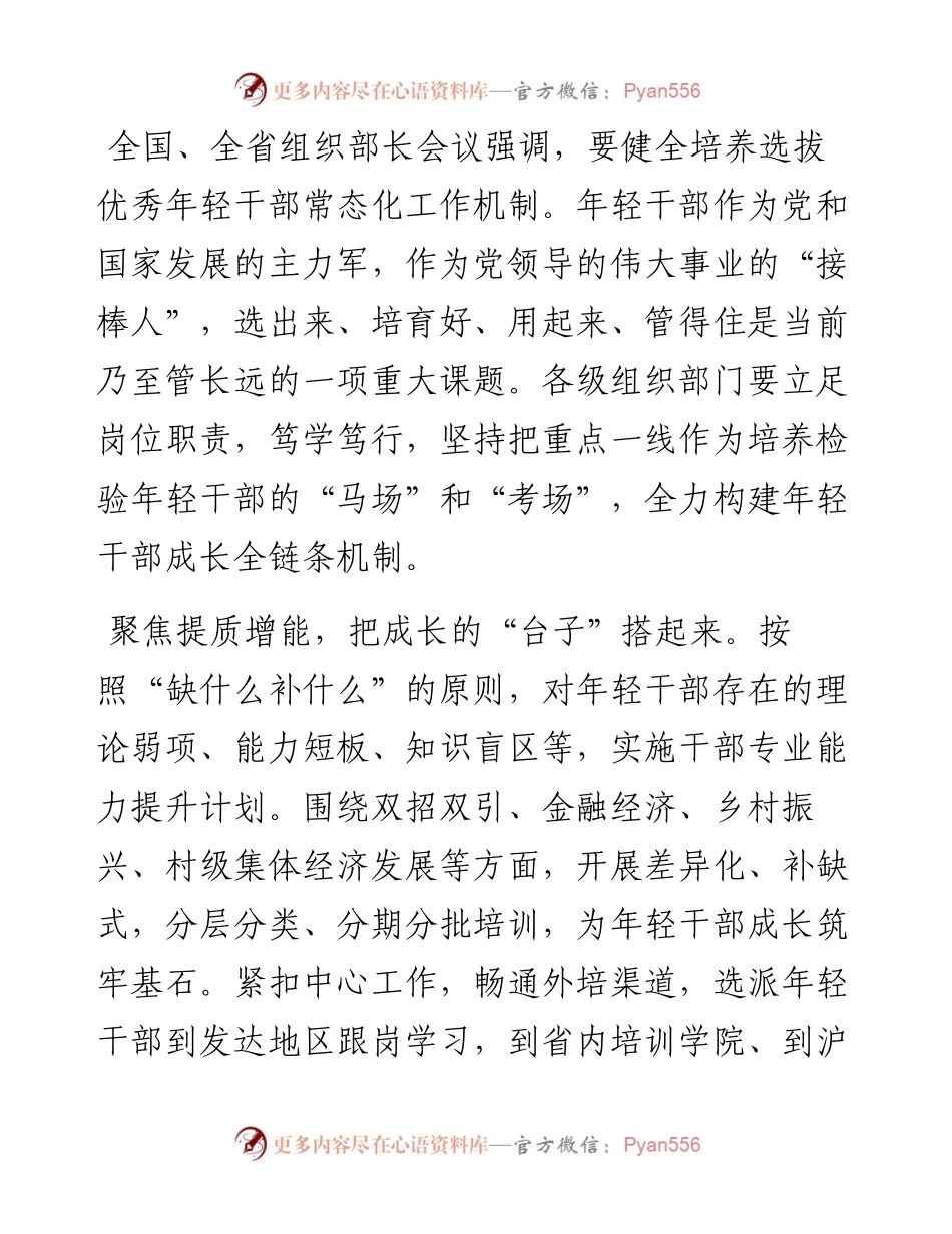 组织部长谈年轻干部培养机制.docx_第1页