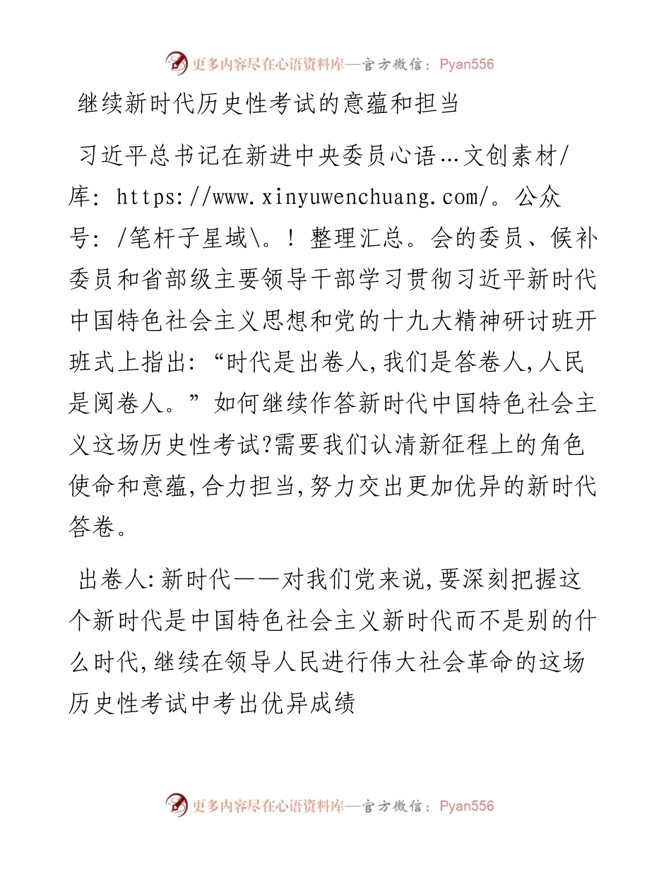 继续新时代历史性考试的意蕴和担当.docx_第1页