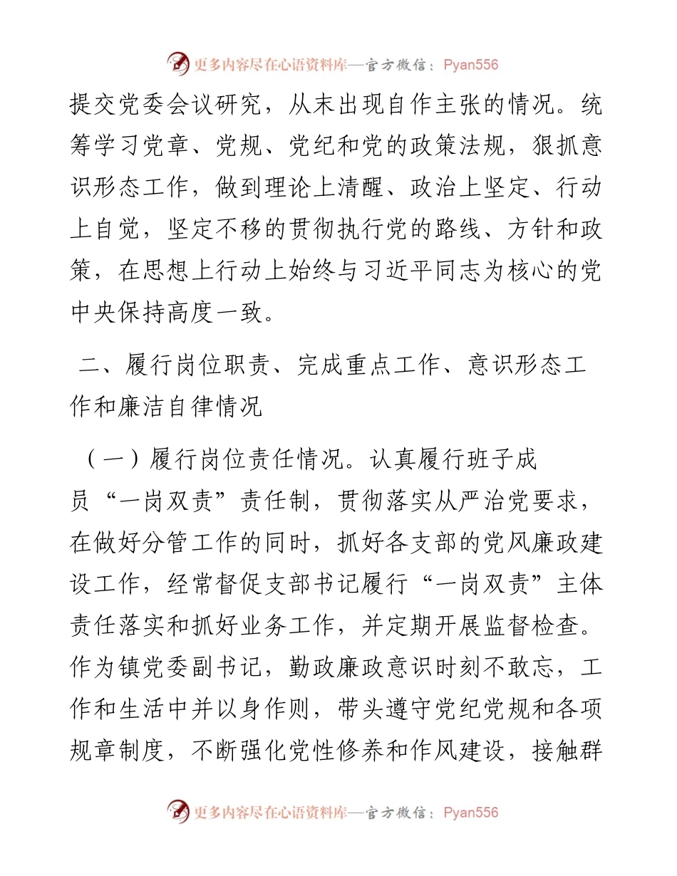 镇乡党委副书记述职述德述责述廉报告.docx_第2页