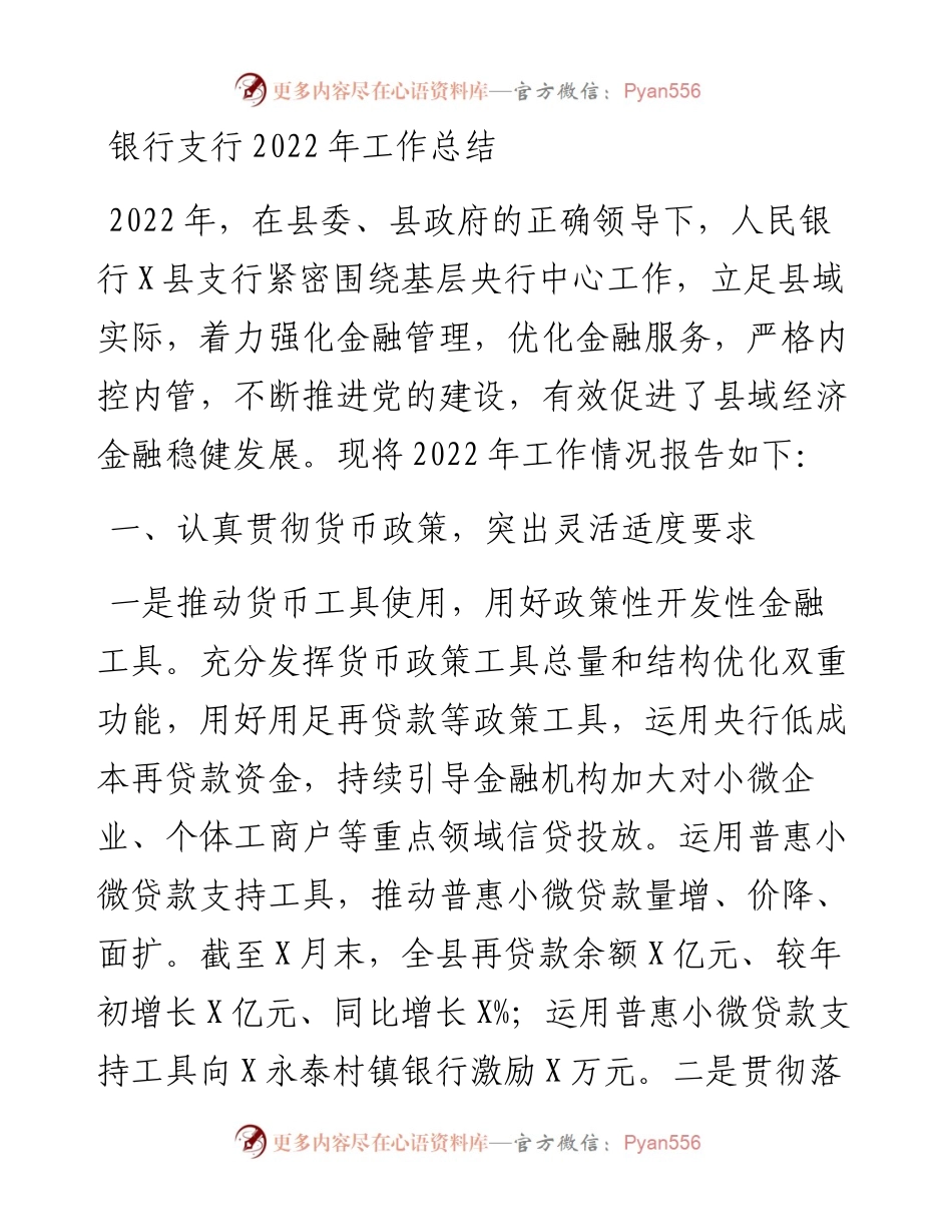 银行支行工作总结.docx_第1页