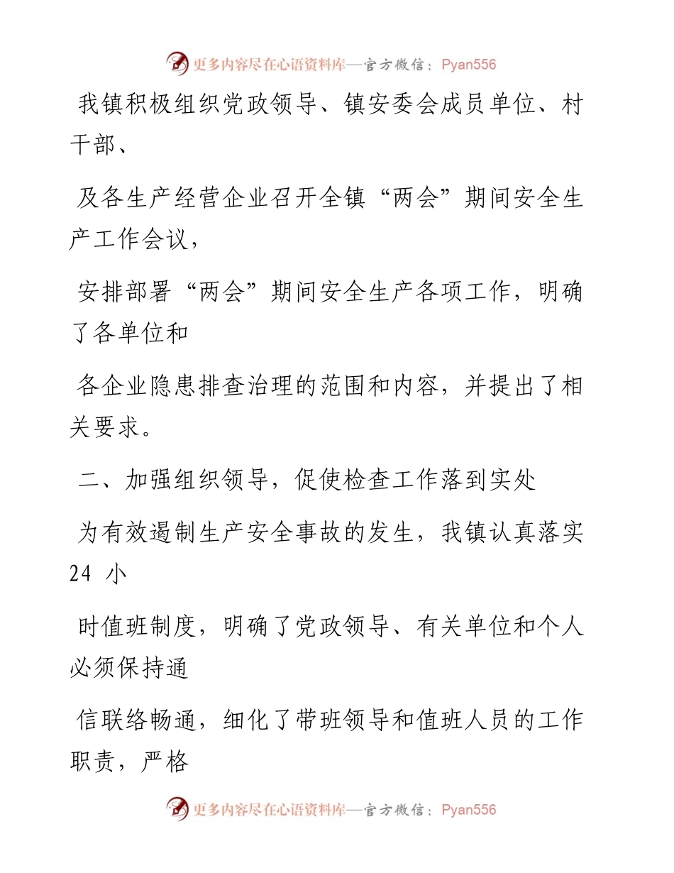 镇两会期间安全生产工作总结.docx_第2页