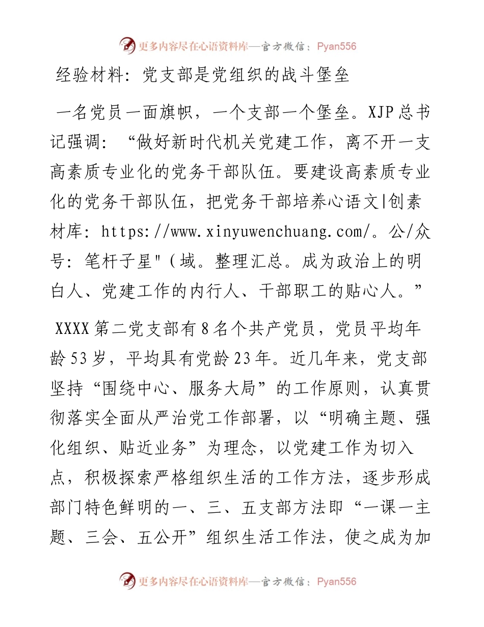 经验材料：党支部是党组织的战斗堡垒.docx_第1页