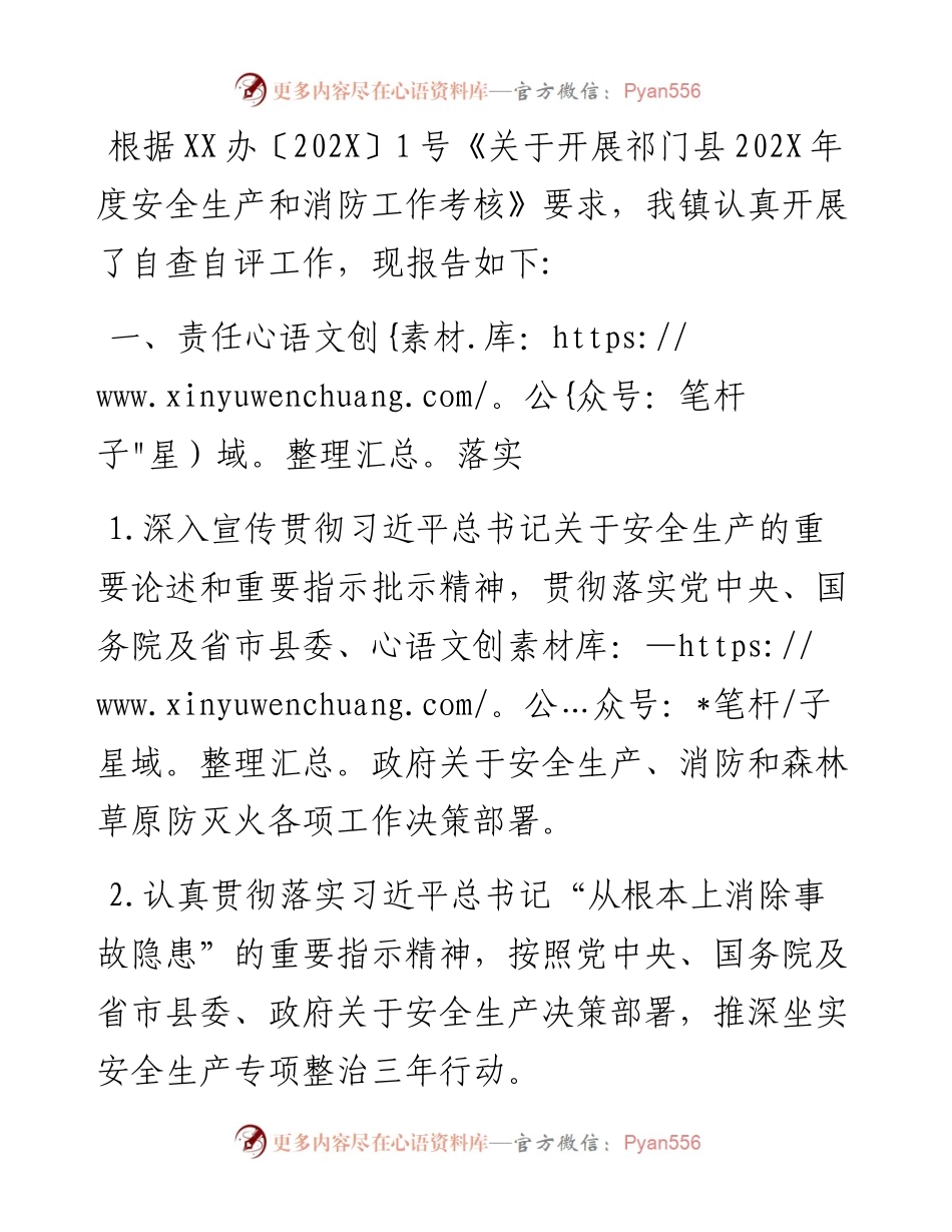 镇202X年度安全生产工作自评总结.docx_第2页