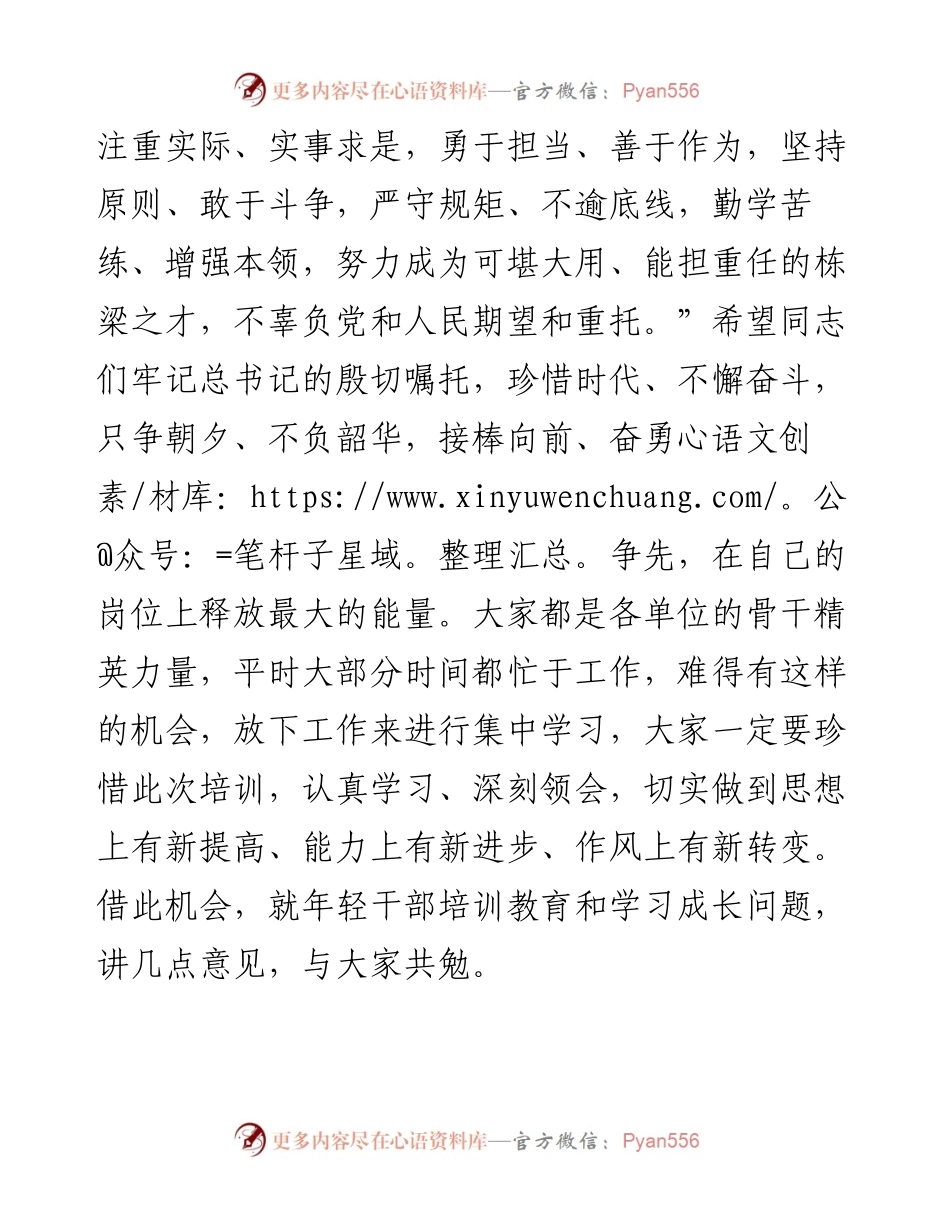 组织部长在优秀青年干部培训班上的讲话.docx_第2页