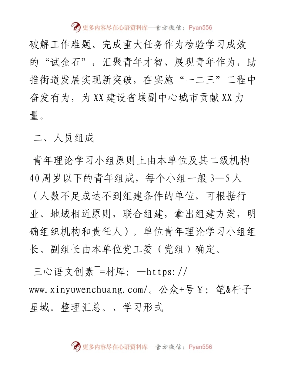 街道青年理论学习小组学习实施方案.docx_第2页