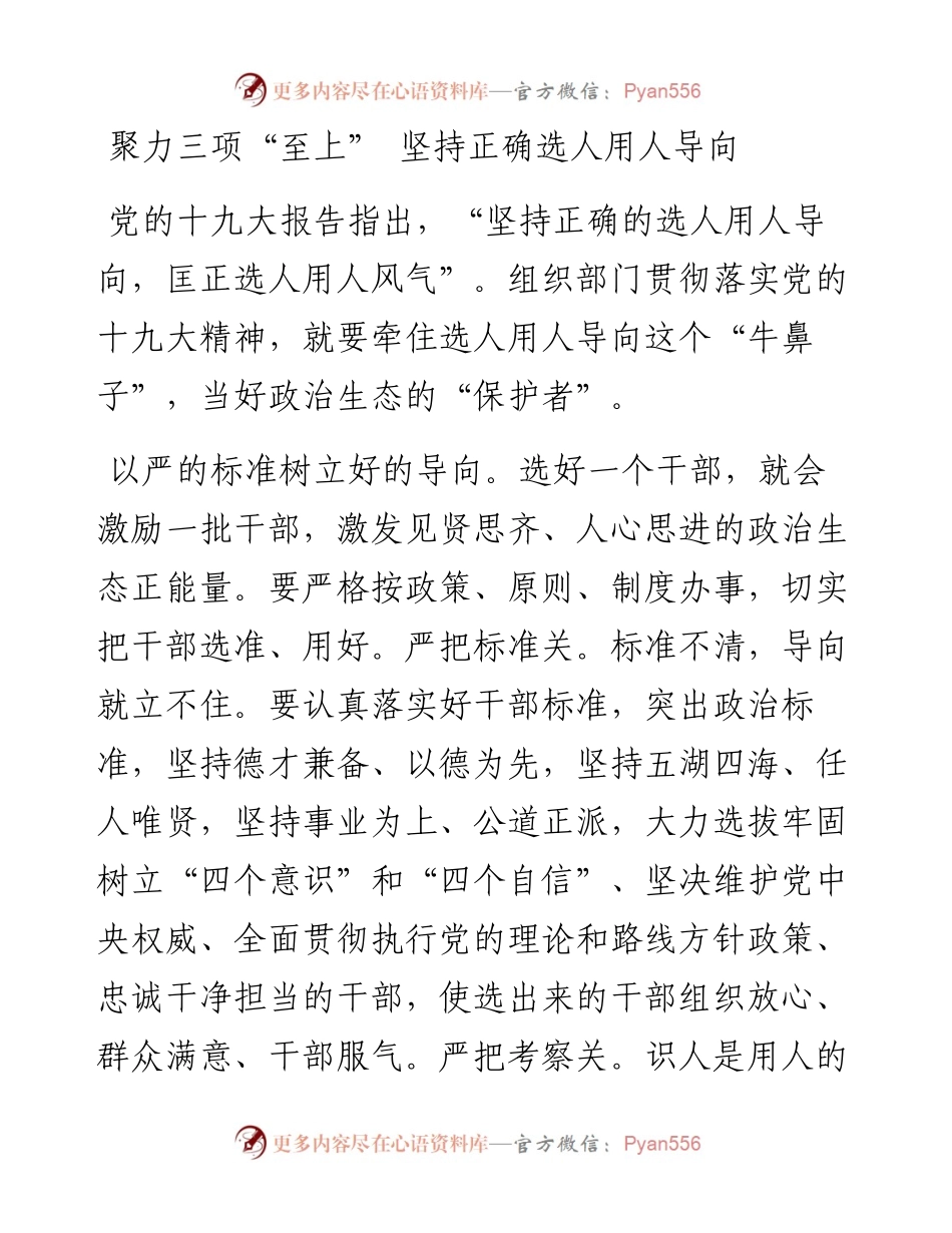 聚力三项“至上” 坚持正确选人用人导向.docx_第1页