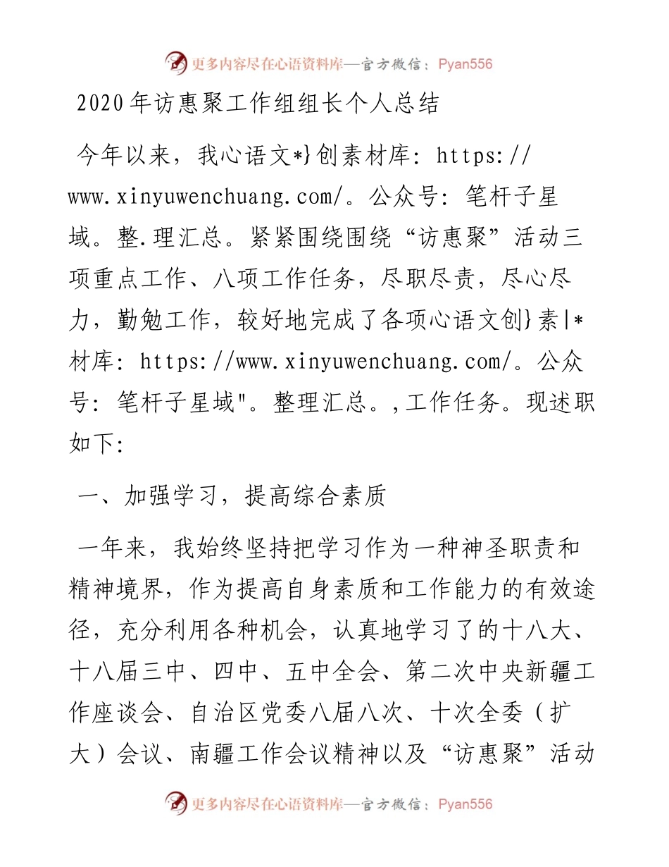 访惠聚工作组组长个人总结.docx_第1页