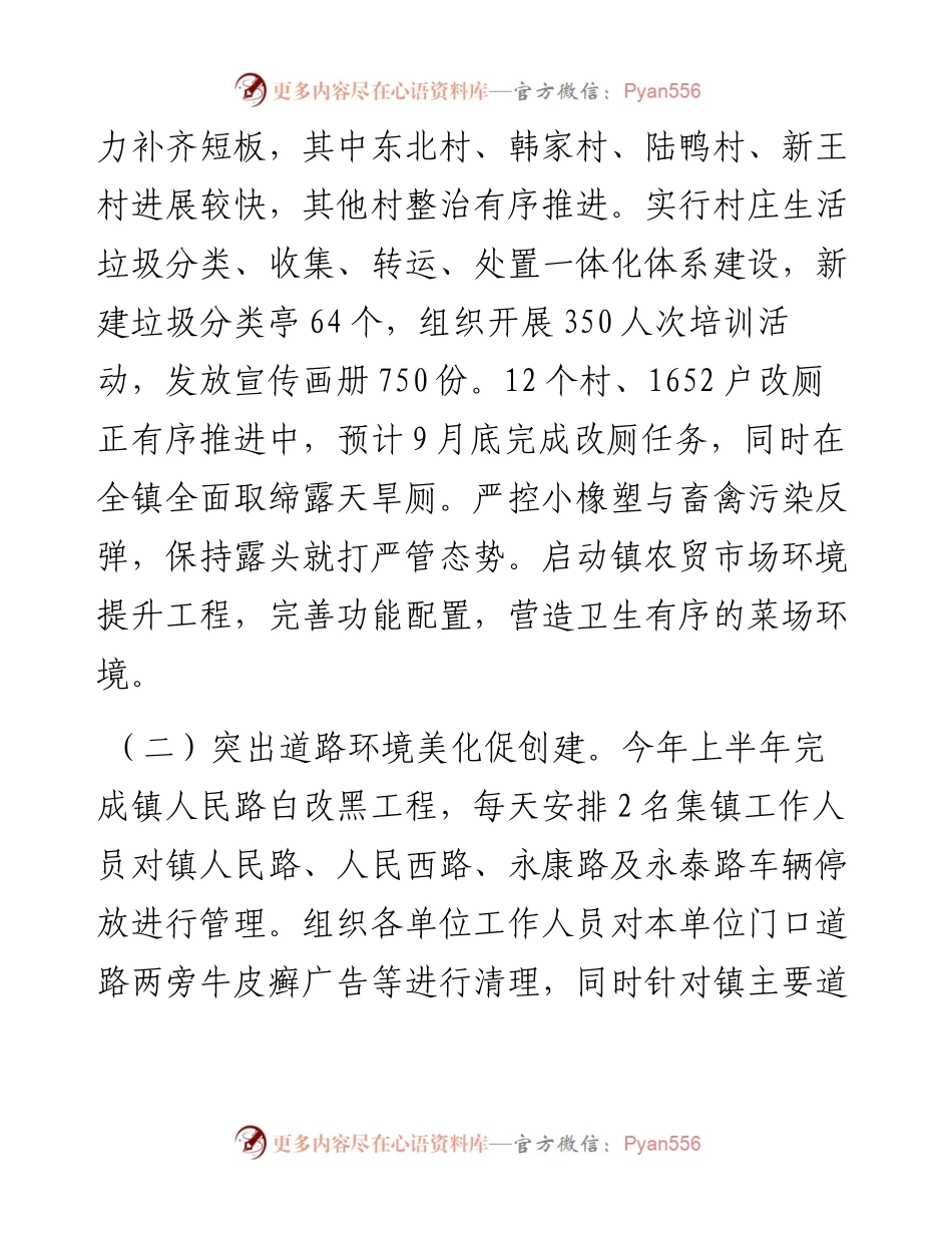 镇创建文明城市工作情况汇报.docx_第2页