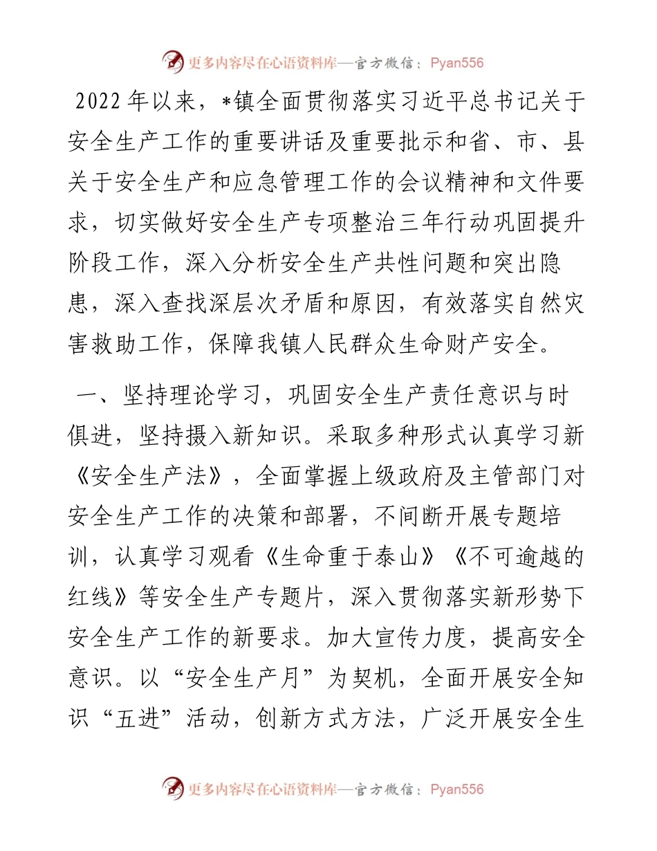 镇安全生产和应急管理工作汇报.docx_第1页