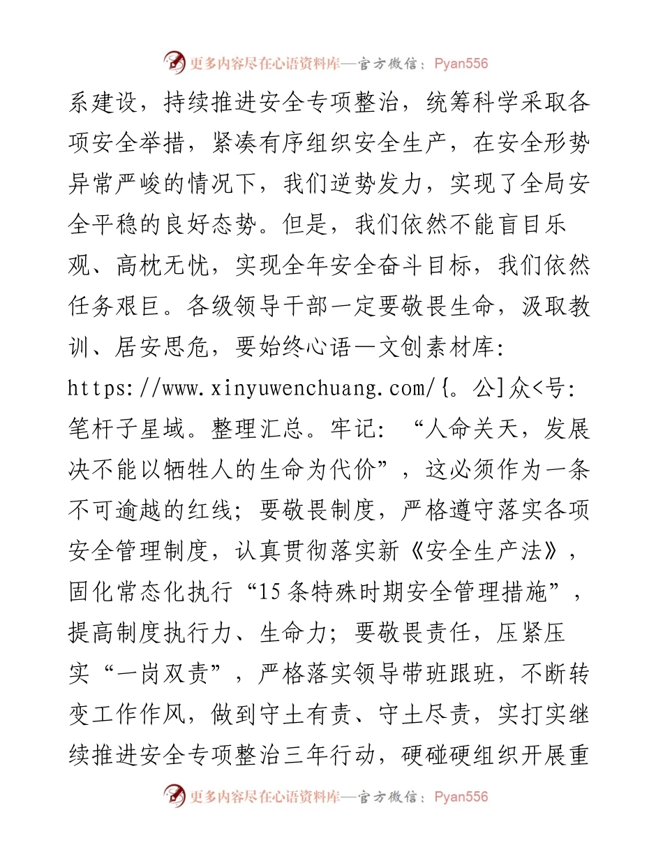 范文系列2298汾西矿业集团总经理王晓东：在“9.28”安全警示教育现场反思会上的讲话.docx_第2页
