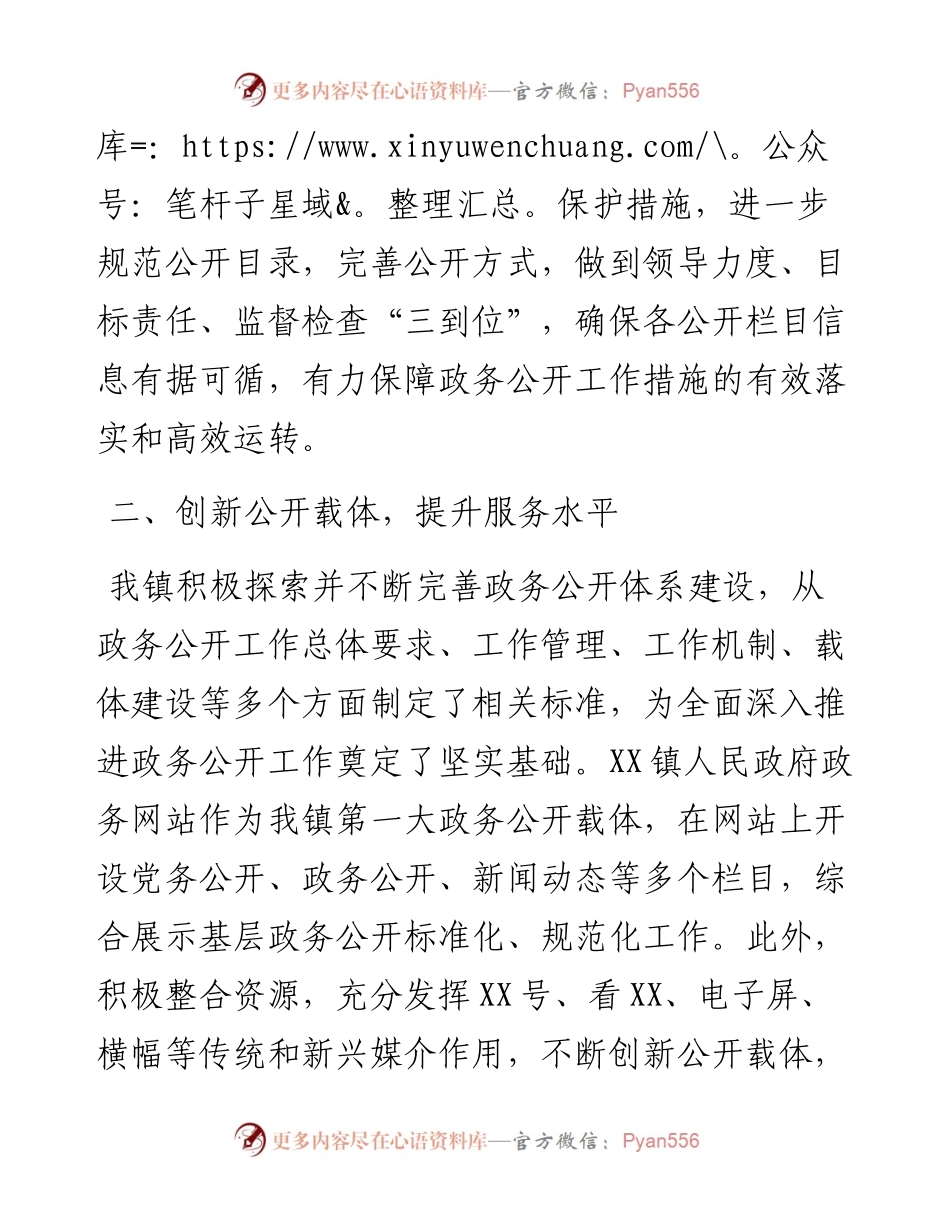 镇度政务公开工作情况总结.docx_第2页