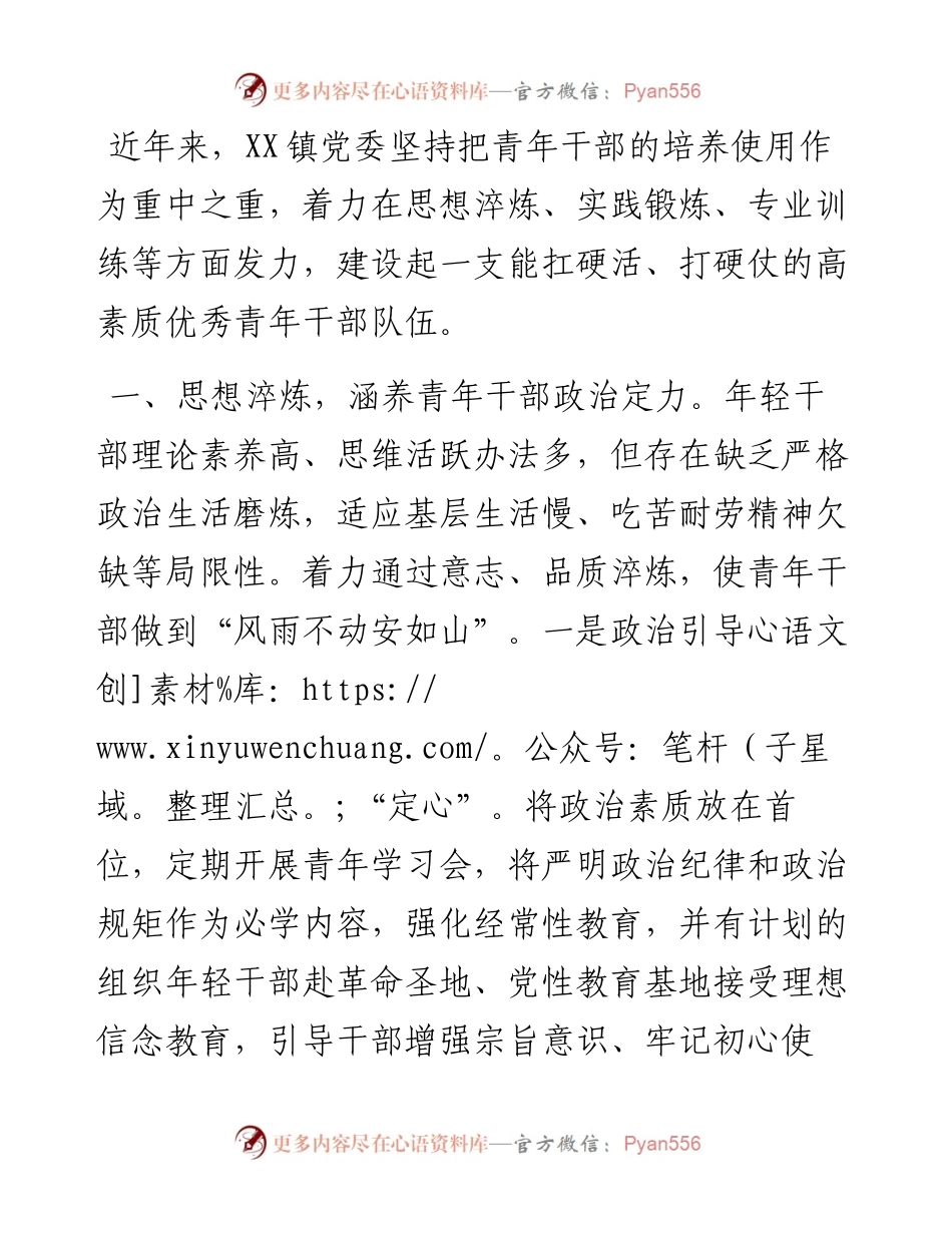 镇年轻干部座谈交流发言.docx_第1页