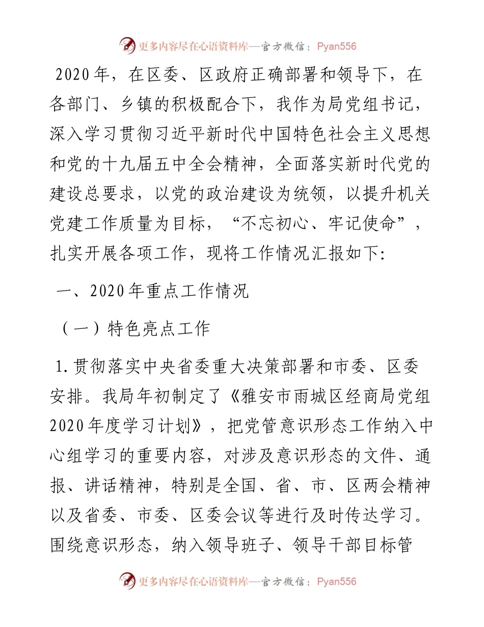 经济合作和商务局党组书记度抓党建述职报告(1).docx_第1页