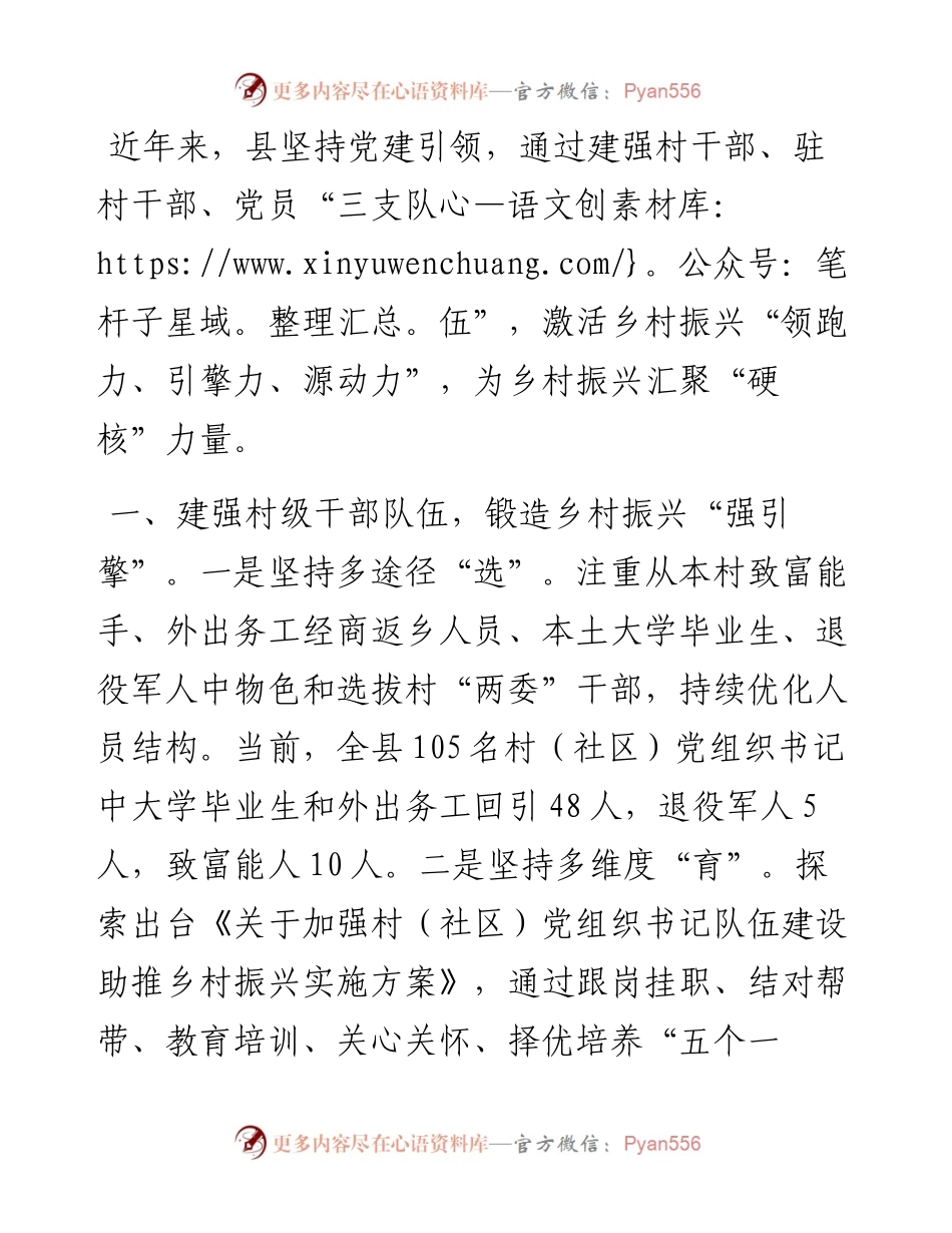 经验做法：建强“三支队伍” 为乡村振兴蓄势赋能.docx_第1页