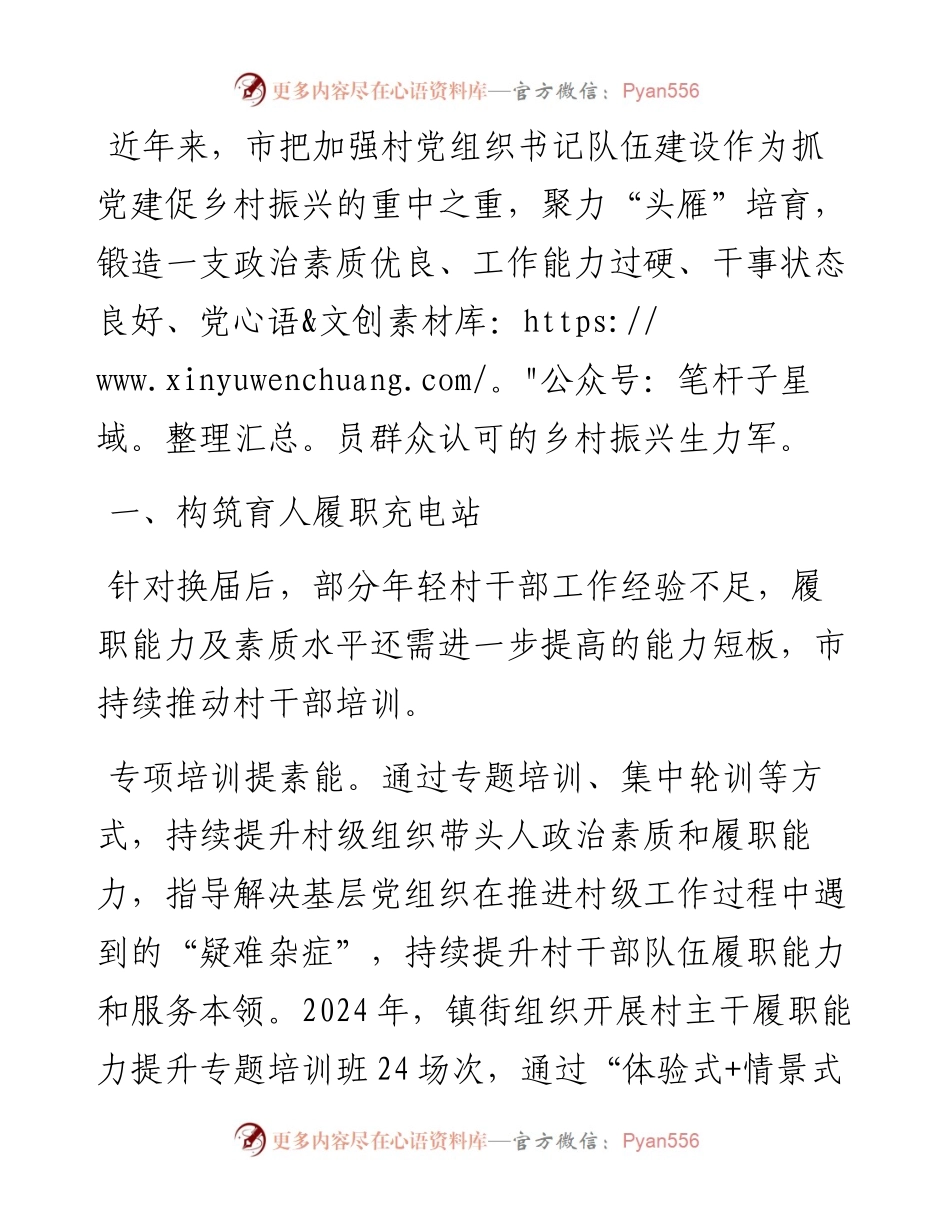 经验交流：育强“头雁”队伍 赋能乡村振兴.docx_第1页