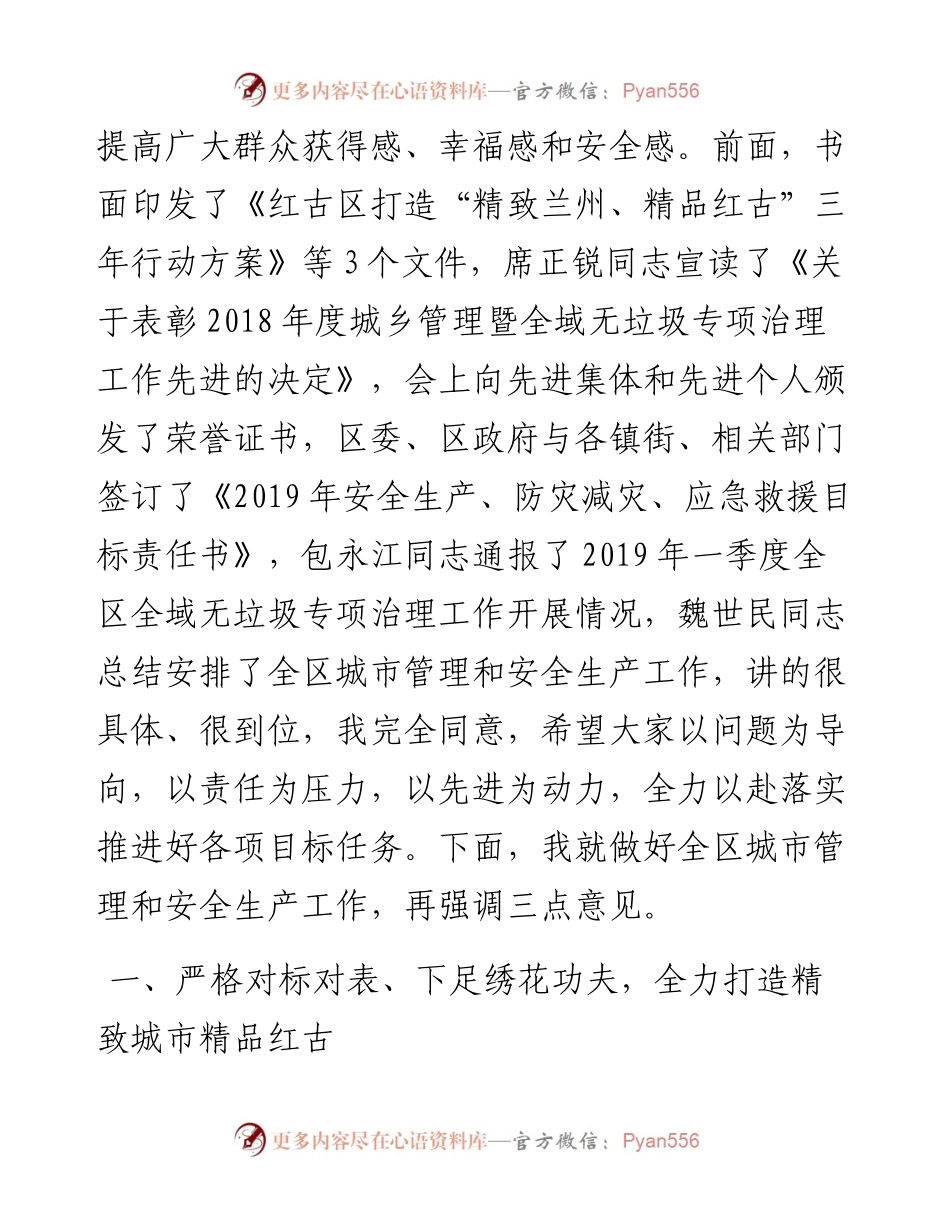 薛蕾：在全区城市管理暨区安委会第二次全体（扩大）会议上的讲话.docx_第2页