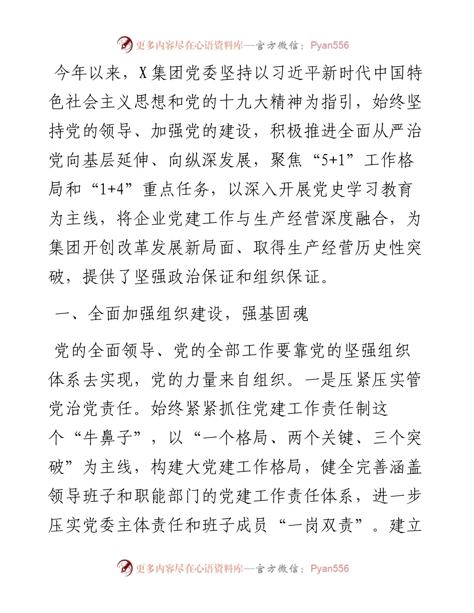集团公司党建工作总结.docx_第1页