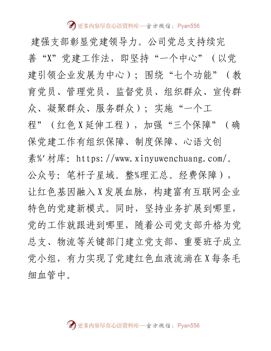 网络科技有限公司党总支书记党建工作汇报发言.docx_第2页