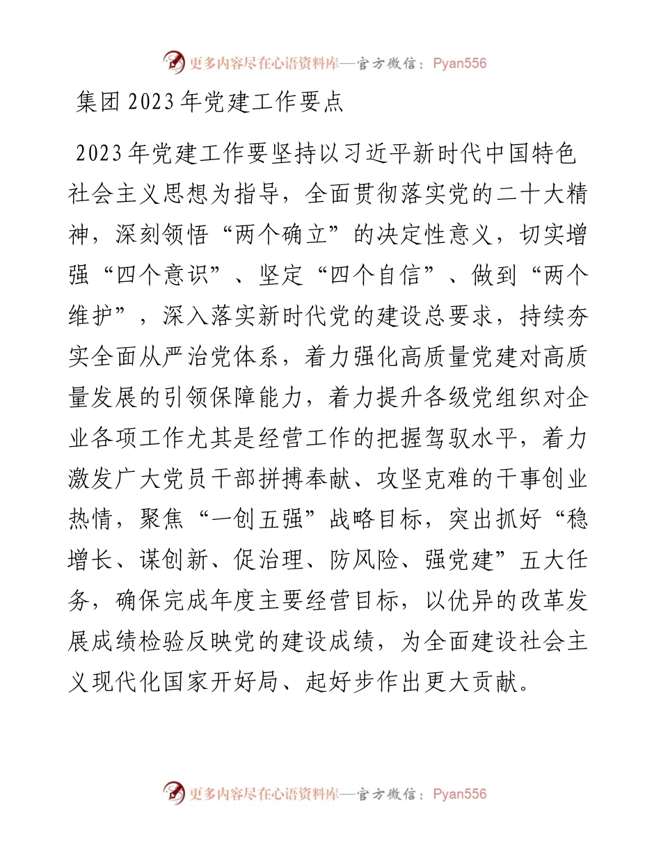 集团2023年党建工作要点.docx_第1页