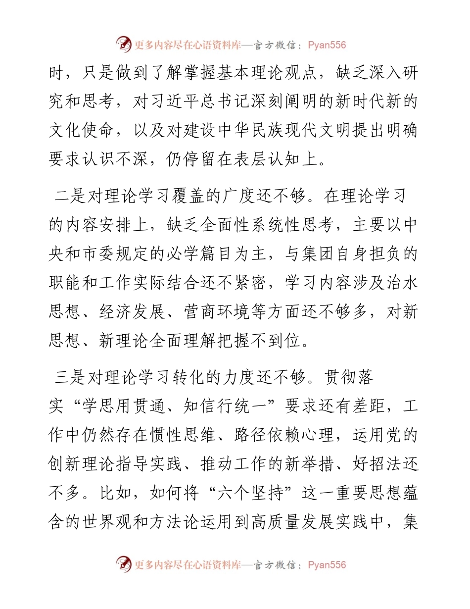 集团公司党委主题教育专题民主生活会领导班子对照检查材料.docx_第2页