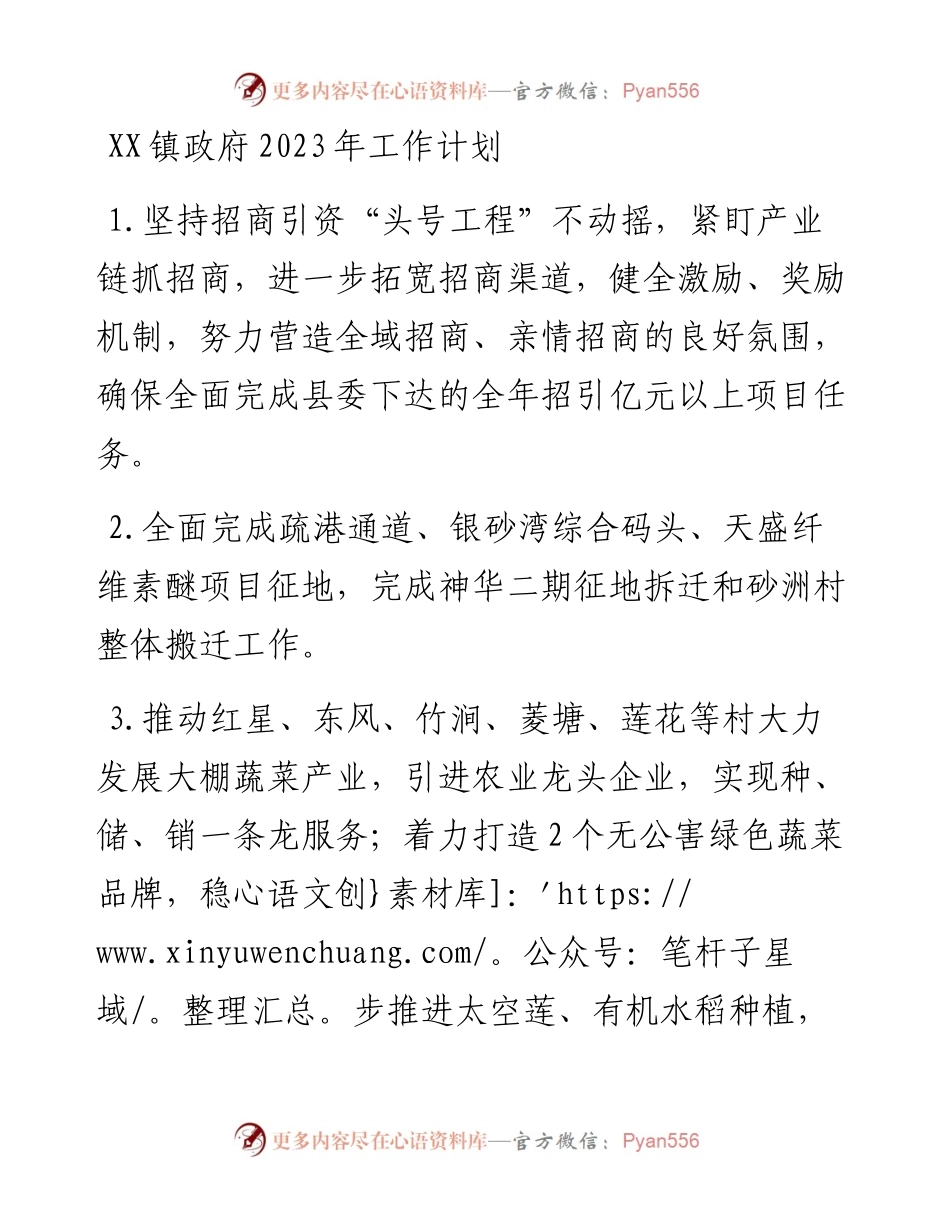 镇政府2023年工作计划.docx_第1页