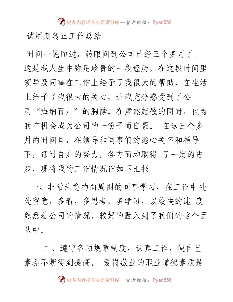 试用期转正工作总结.docx_第1页