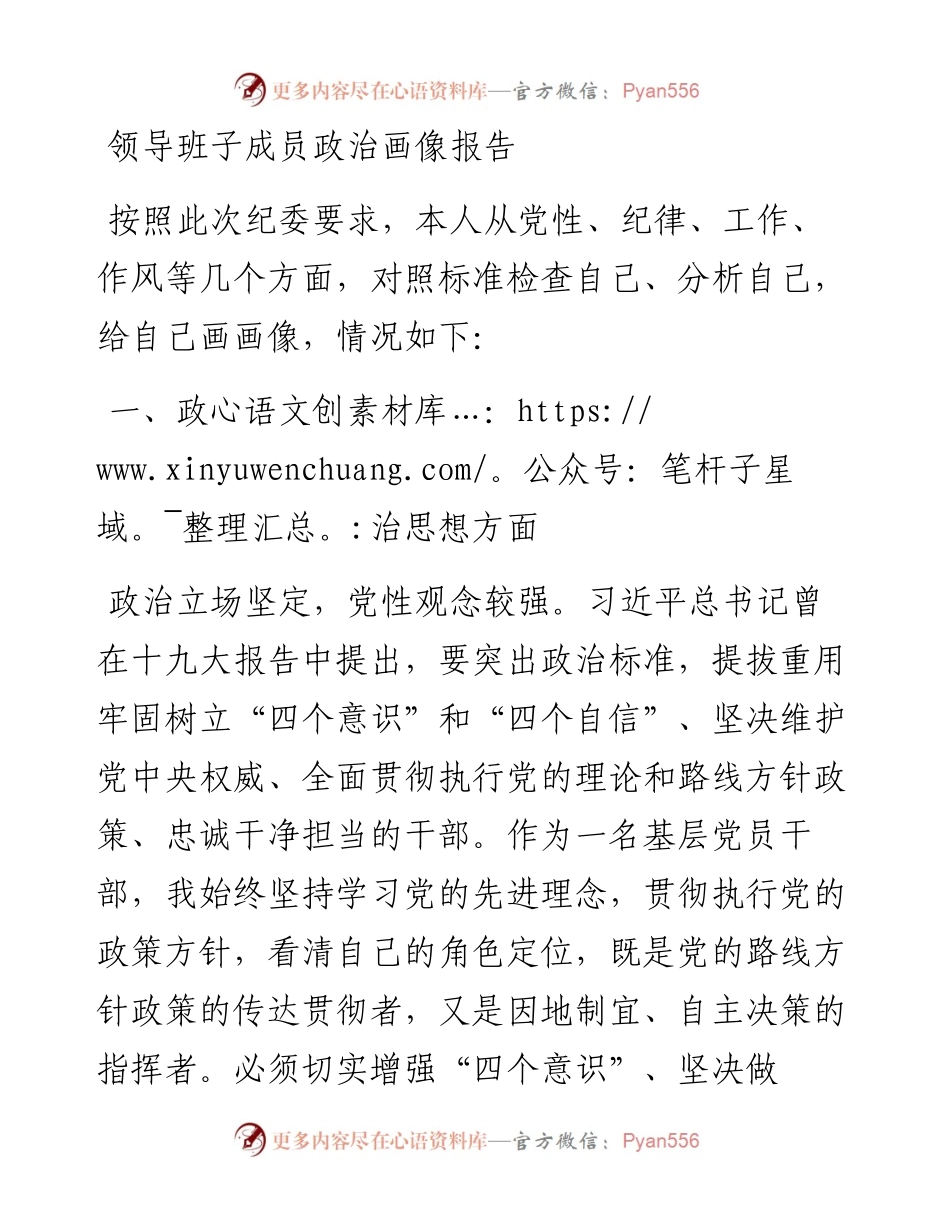 领导班子成员政治画像报告.docx_第1页